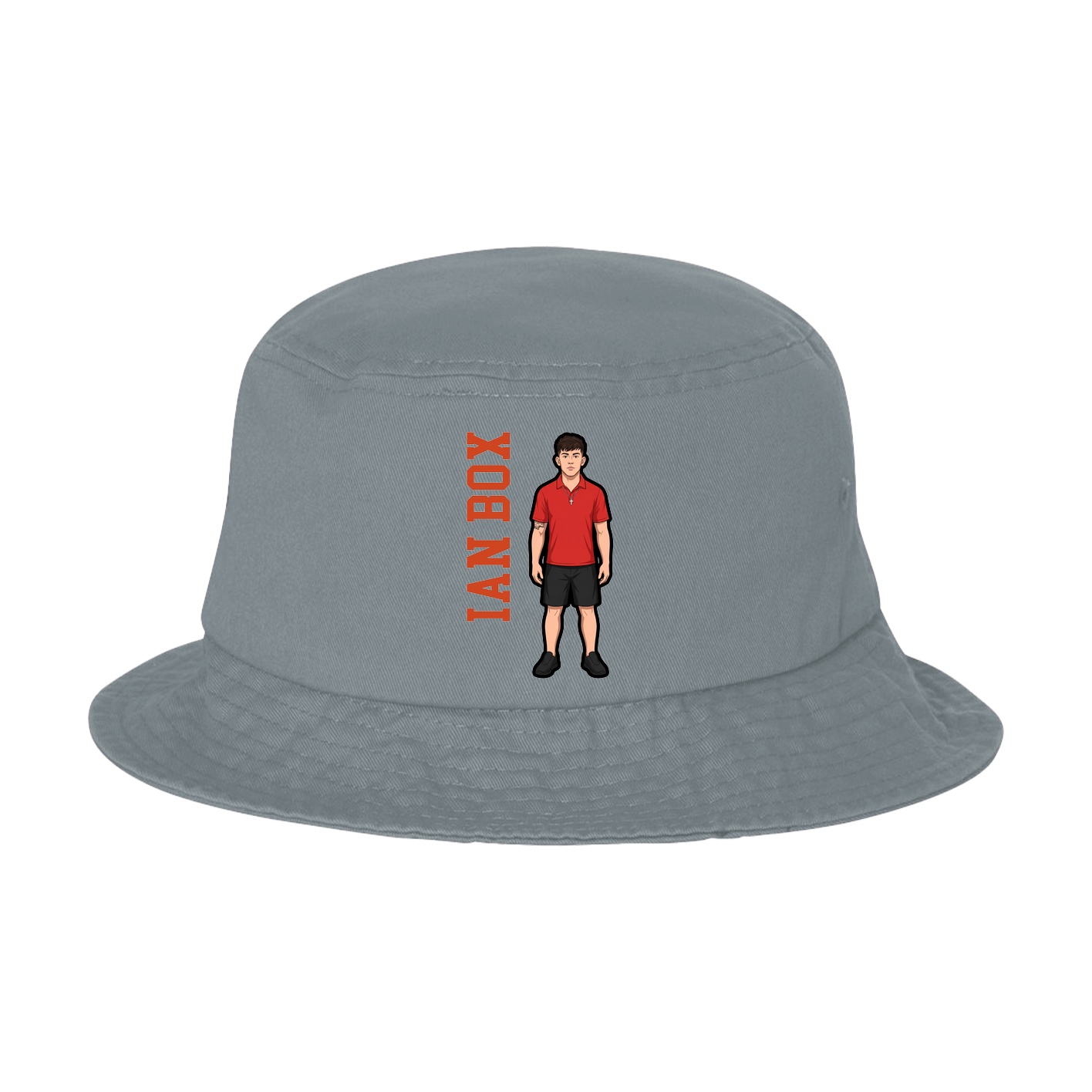 Bucket Cap — Name Vertical in Grey