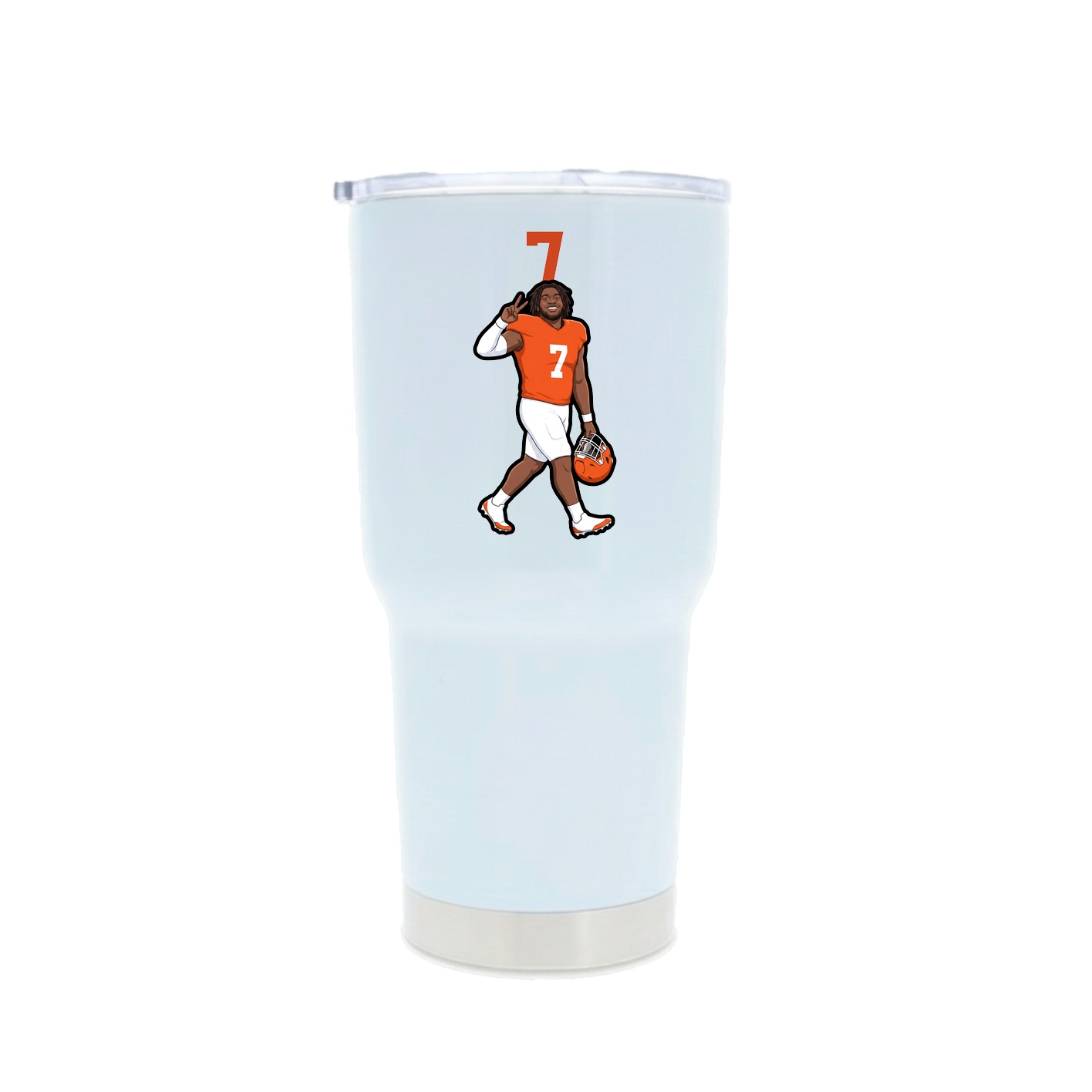 30oz Stainless Steel Tumbler — Number Top in White