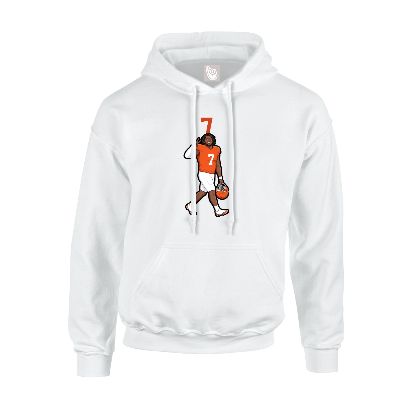 Hoodie — Number Top in White