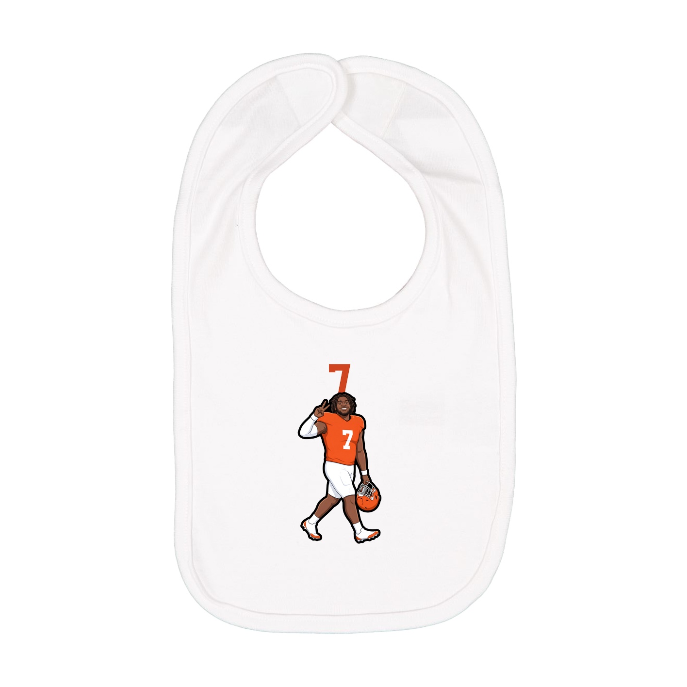Infant Bib — Number Top in White