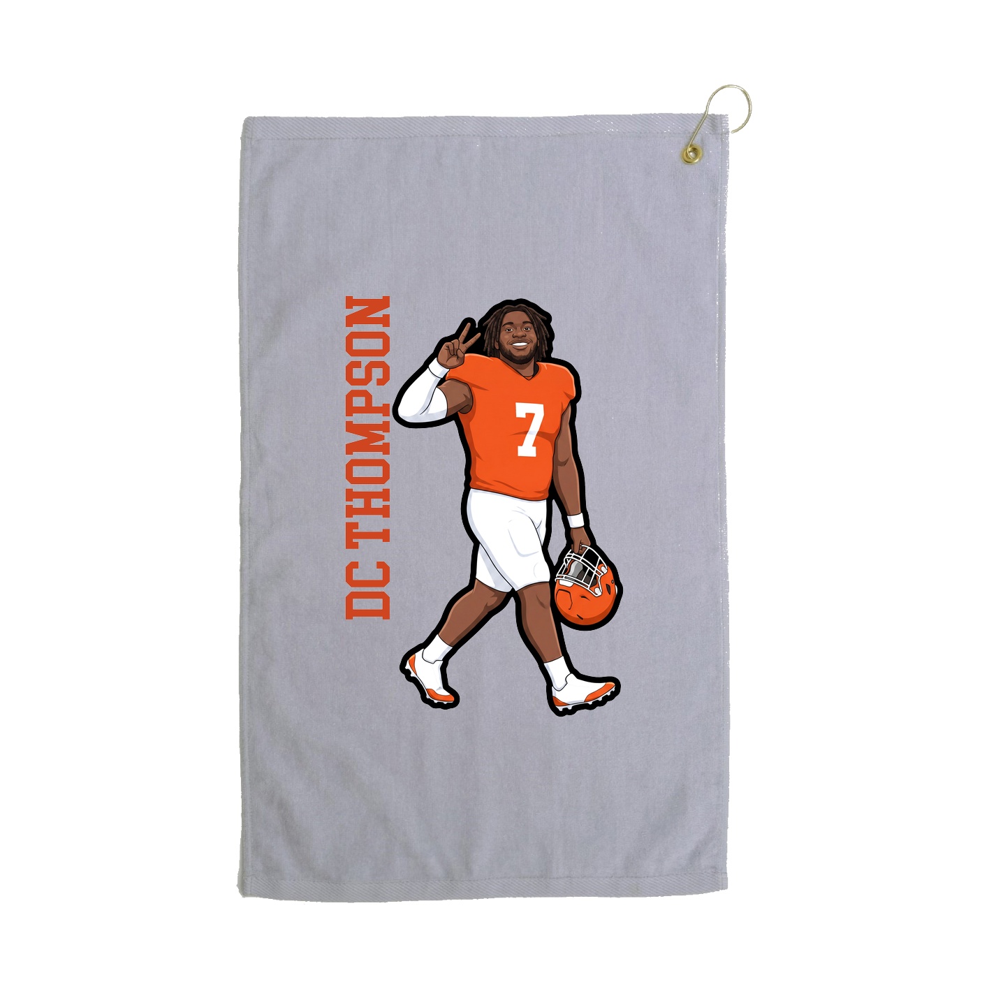 Golf Towel — Name Vertical in Grey
