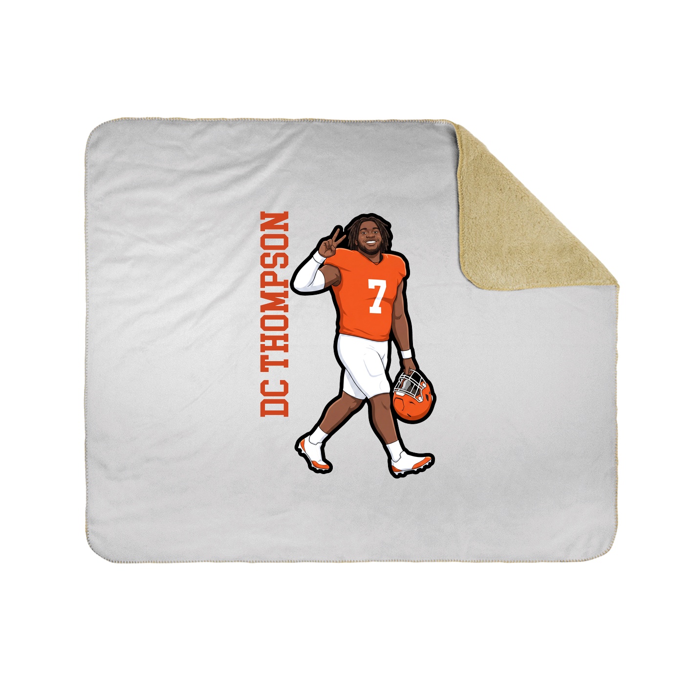 Throw Blanket — Name Vertical in White