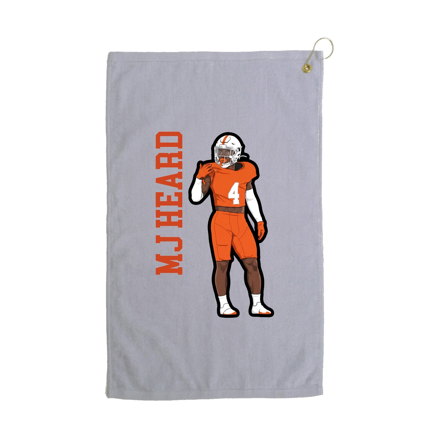 Golf Towel — Name Vertical in Grey