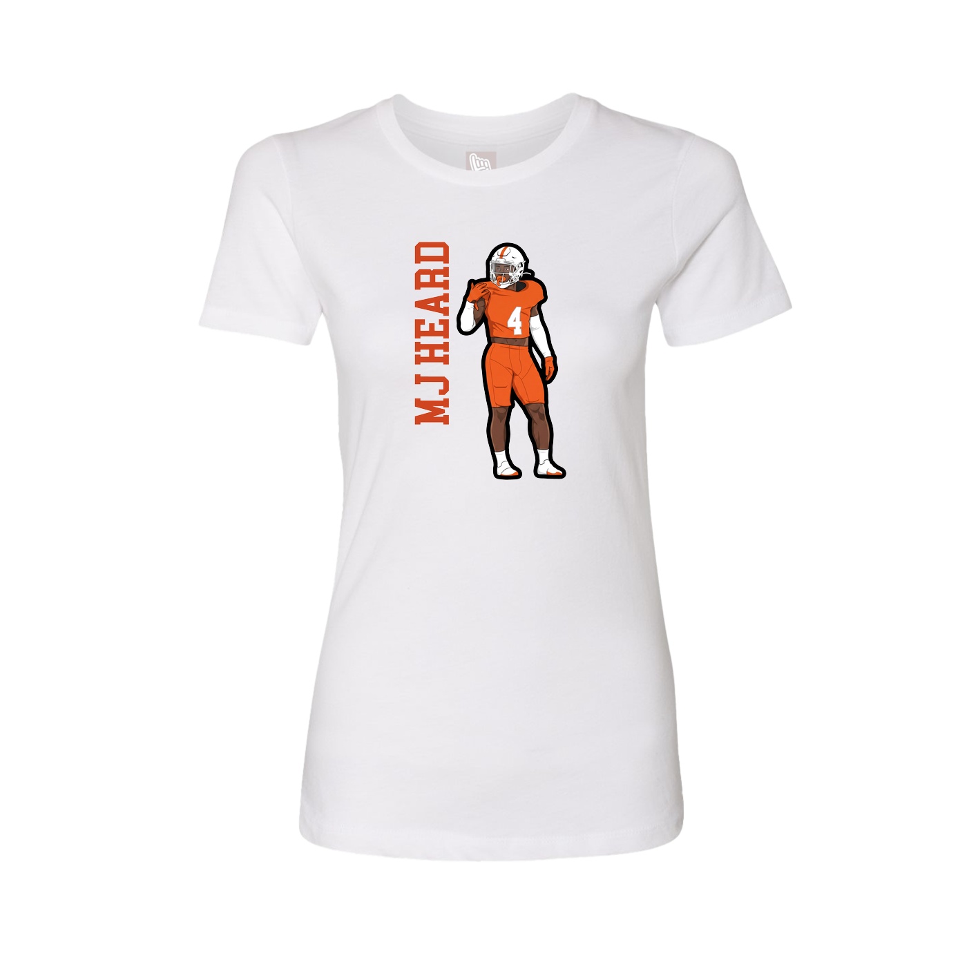 Womens Tee — Name Vertical in White
