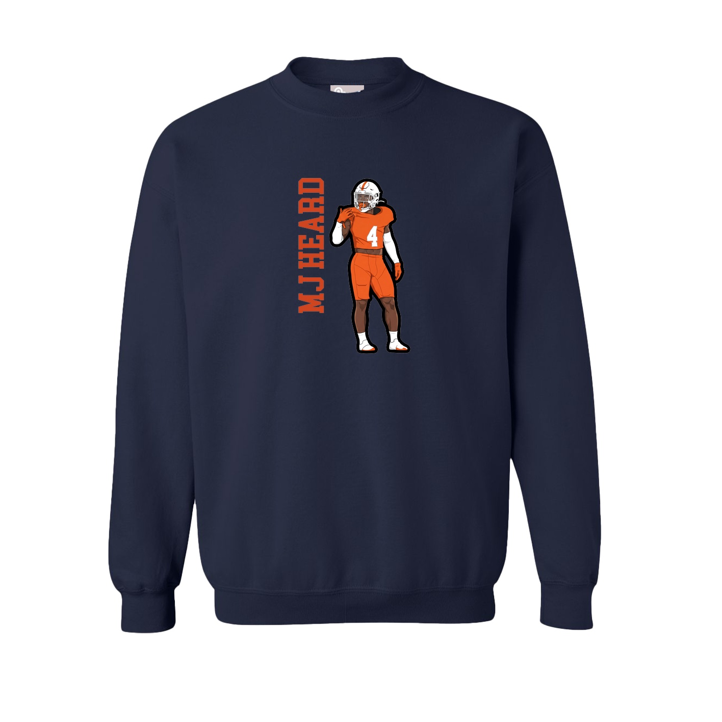 Fleece Crew — Name Vertical in Navy