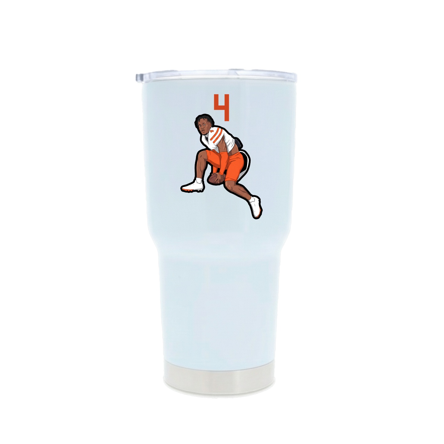 30oz Stainless Steel Tumbler — Number Top in White