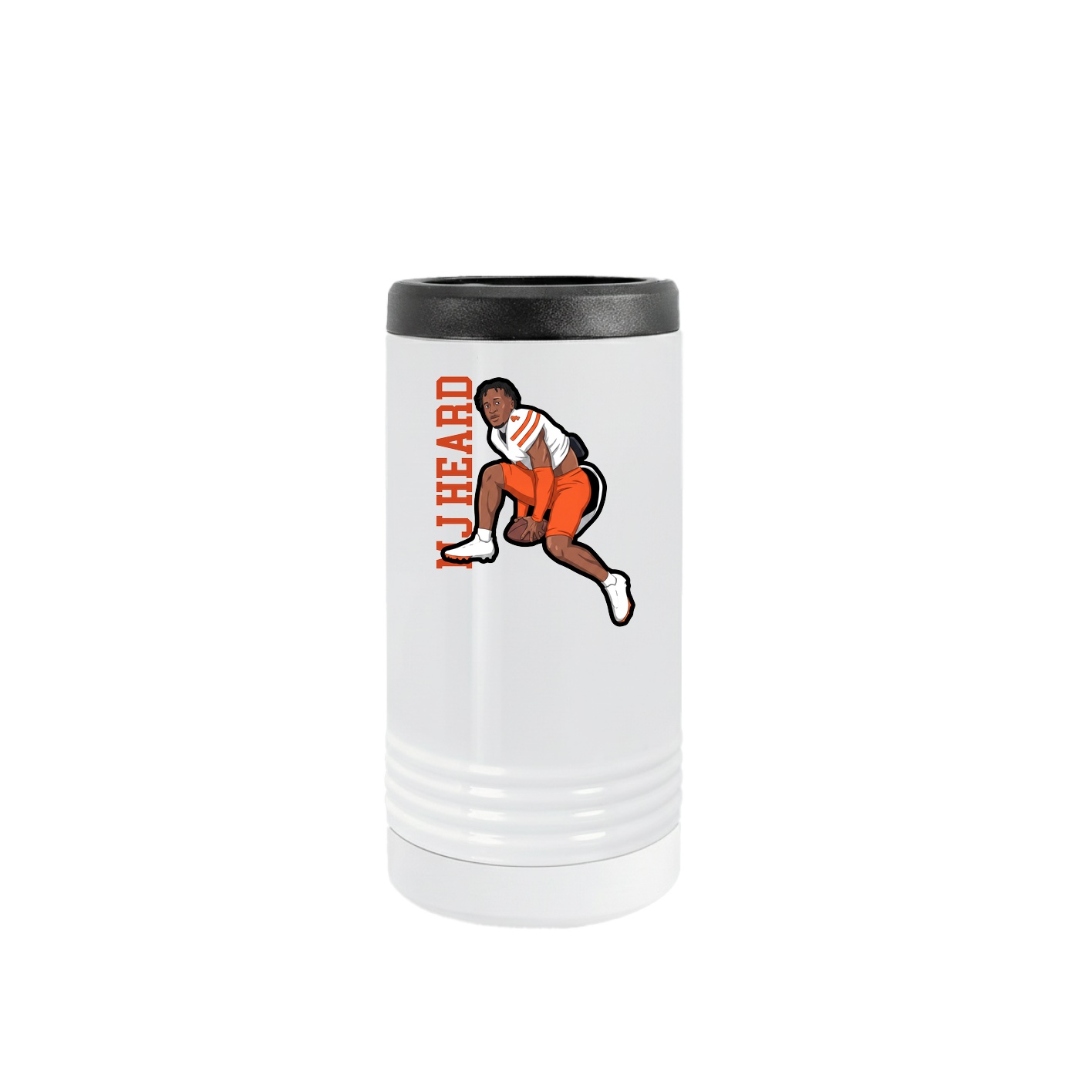 Slim Beverage Holder — Name Vertical in White
