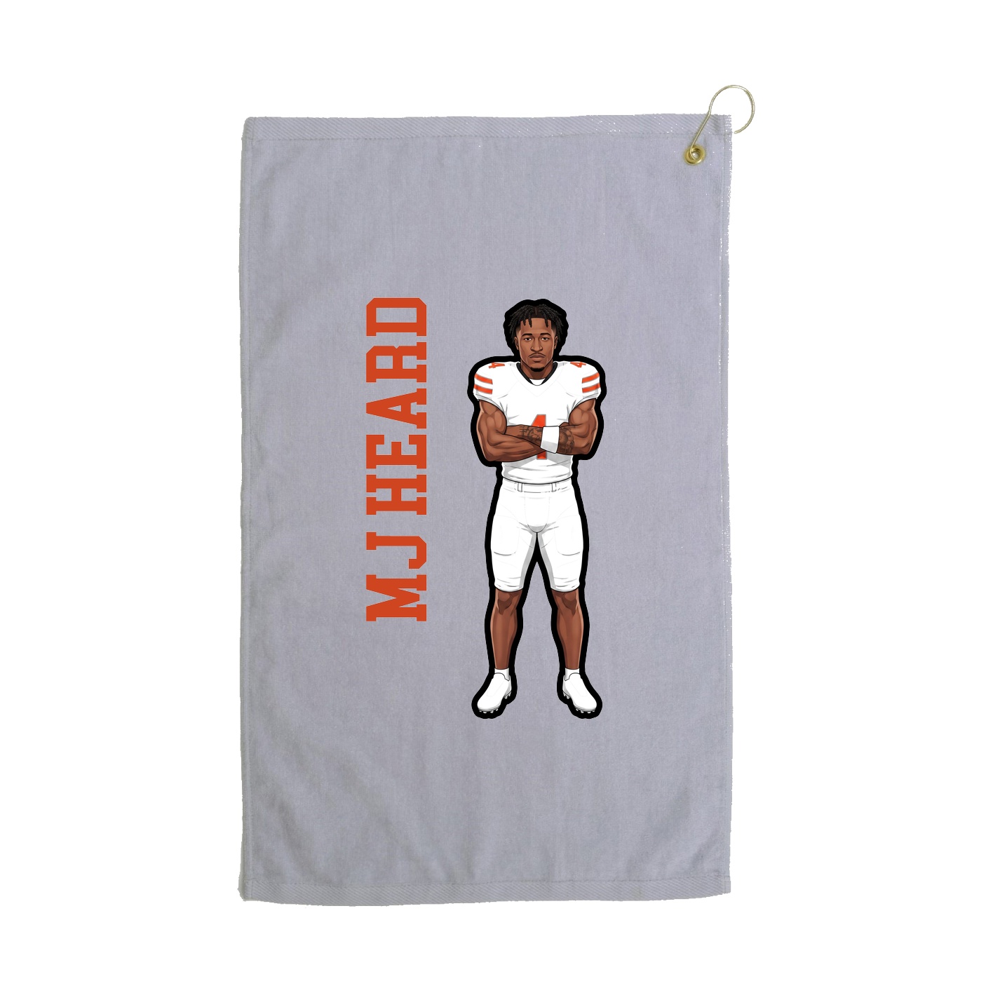 Golf Towel — Name Vertical in Grey