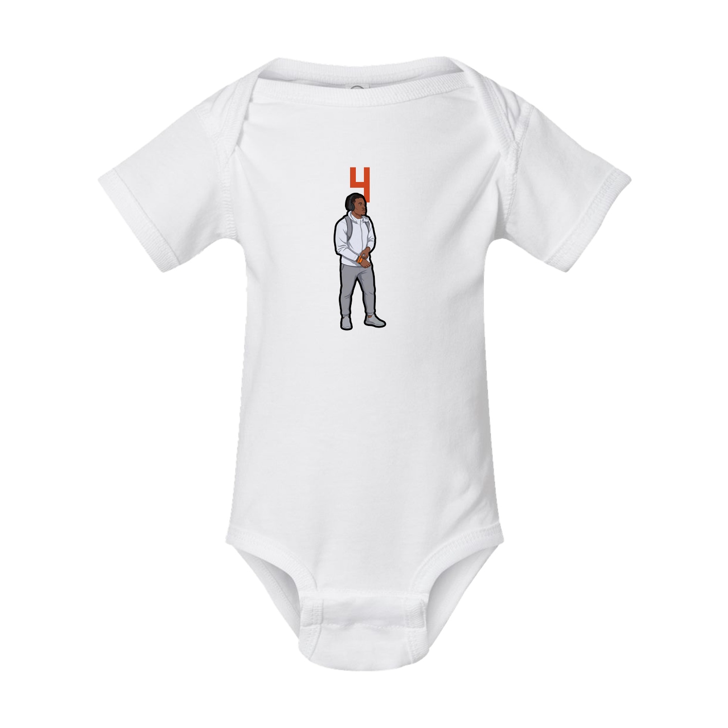 Baby Onesie — Number Top in White