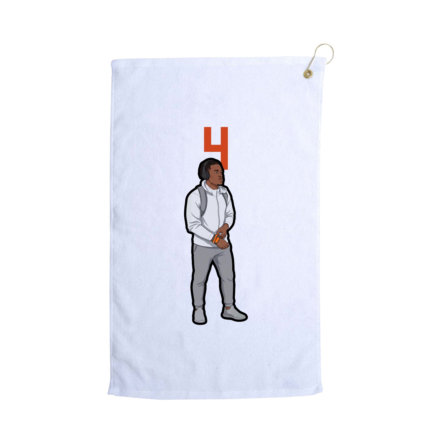 Golf Towel — Number Top in White