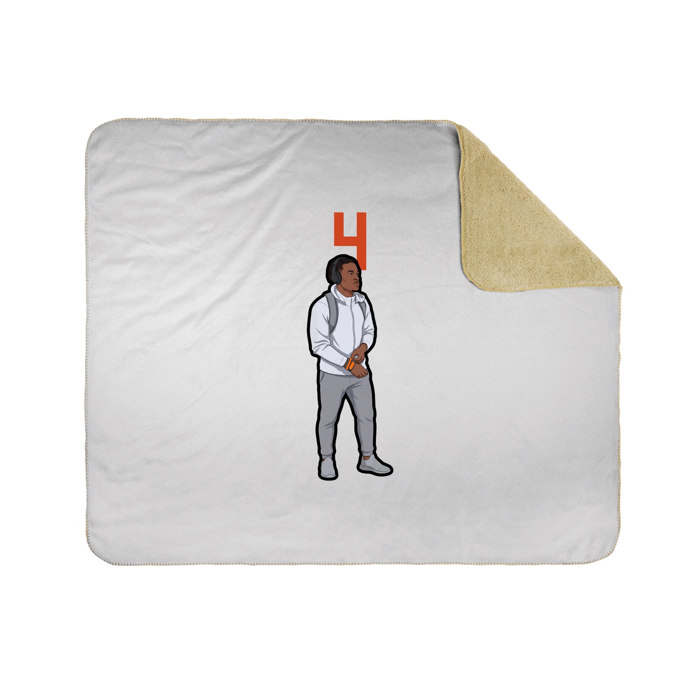Throw Blanket — Number Top in White