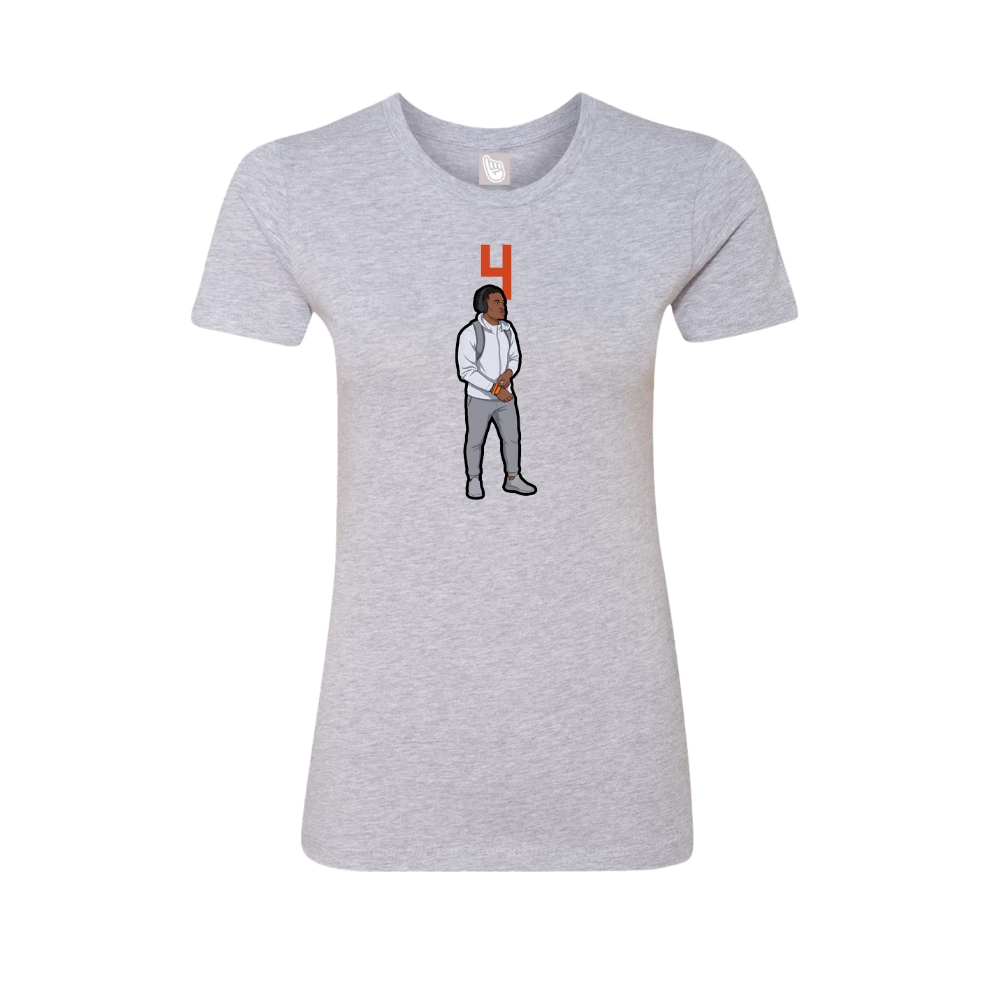 Womens Tee — Number Top in Grey