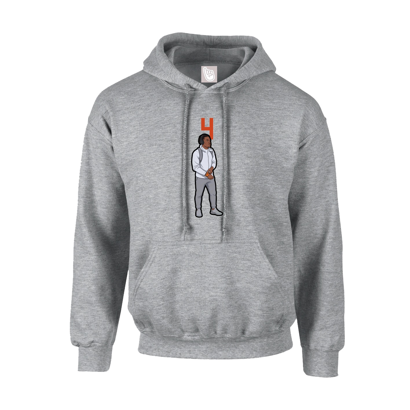 Youth Hoodie — Number Top in Grey