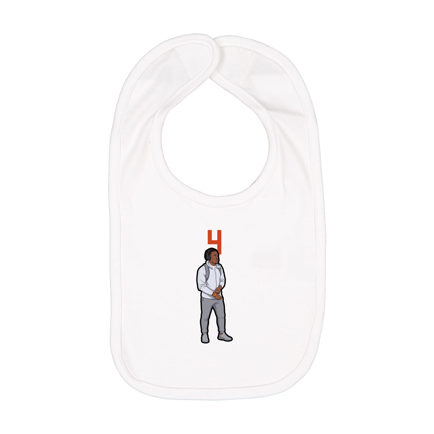 Infant Bib — Number Top in White