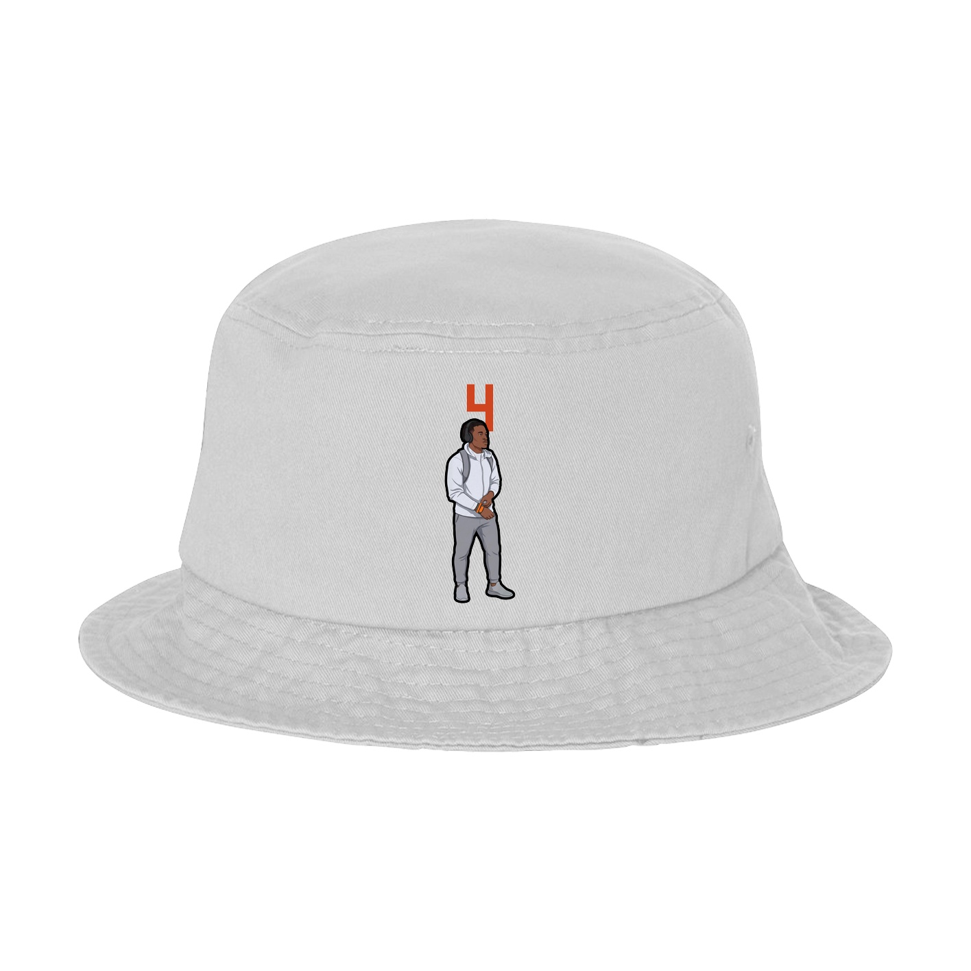 Bucket Cap — Number Top in White