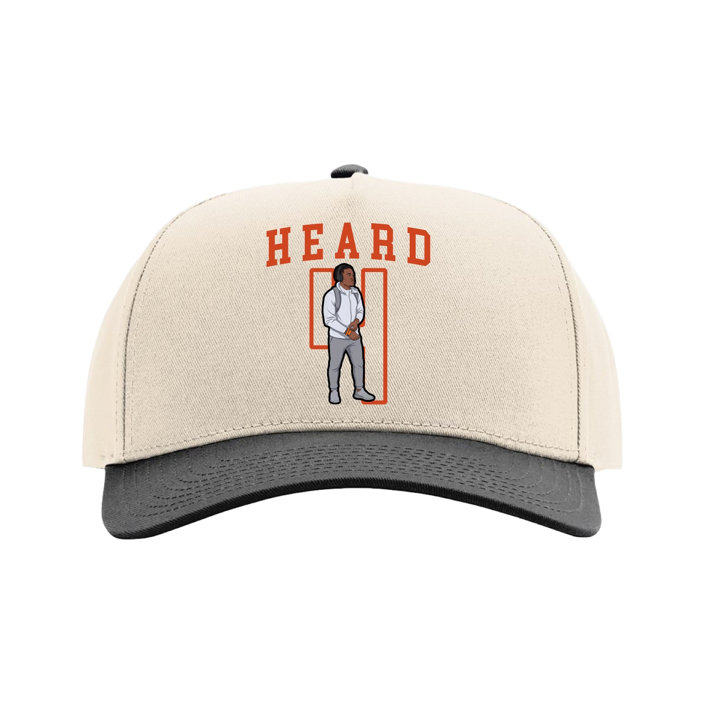 Full Fabric Five-Panel Champ Cap — Shirsey in Cream/Black