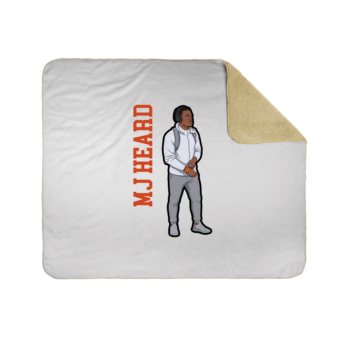 Throw Blanket — Name Vertical in White