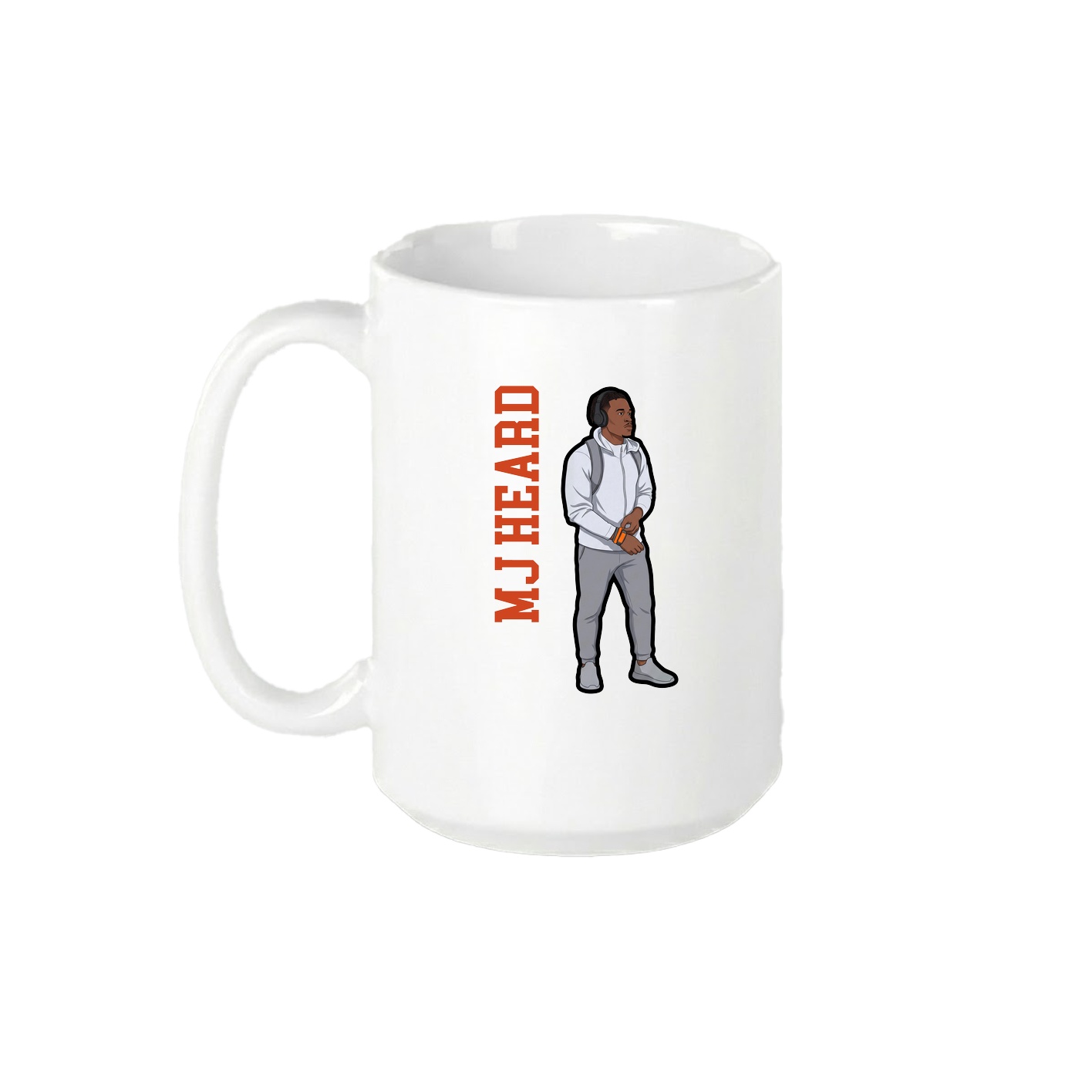 15oz Coffee Mug — Name Vertical in White