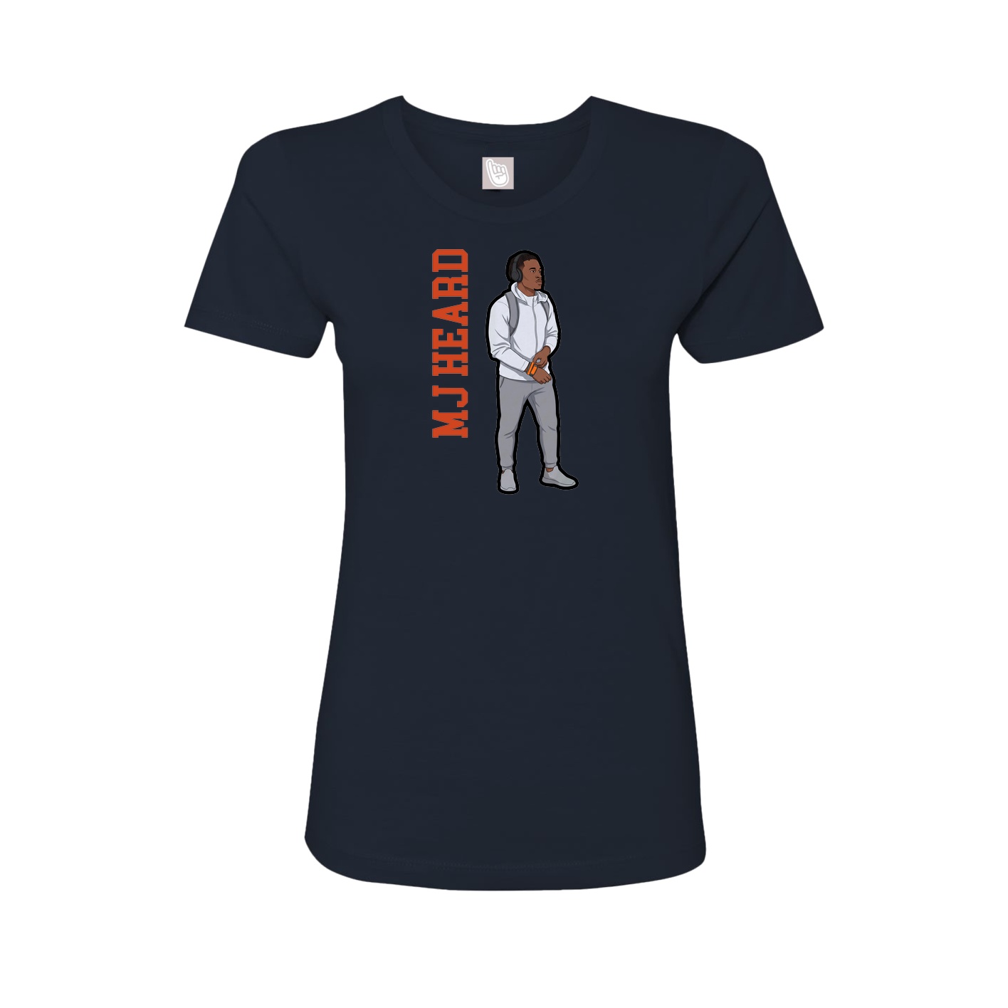 Womens Tee — Name Vertical in Navy