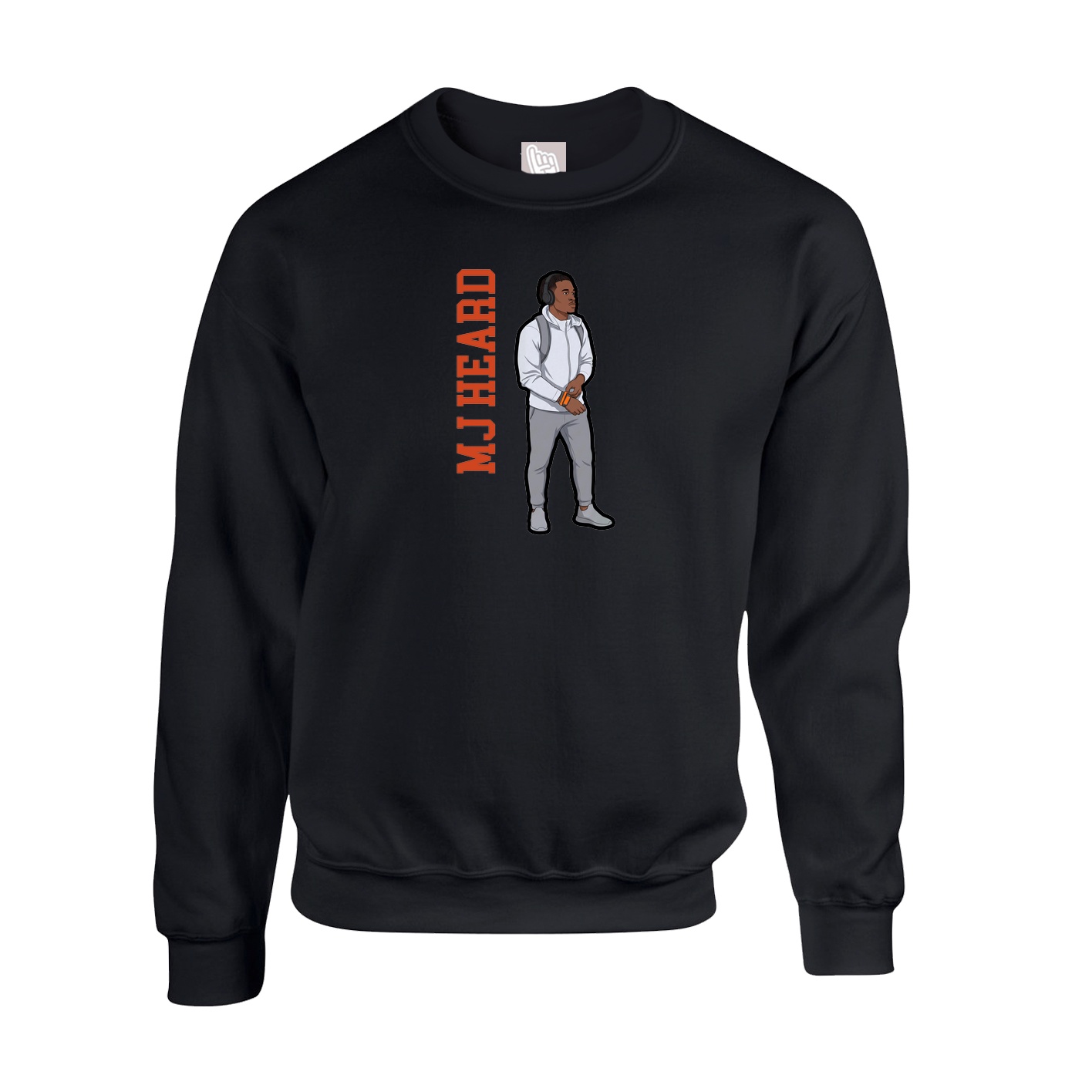 Fleece Crew — Name Vertical in Black
