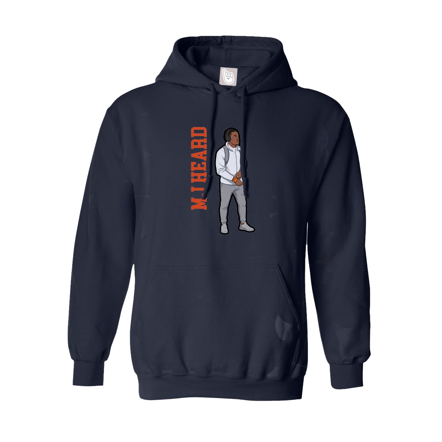 Youth Hoodie — Name Vertical in Navy