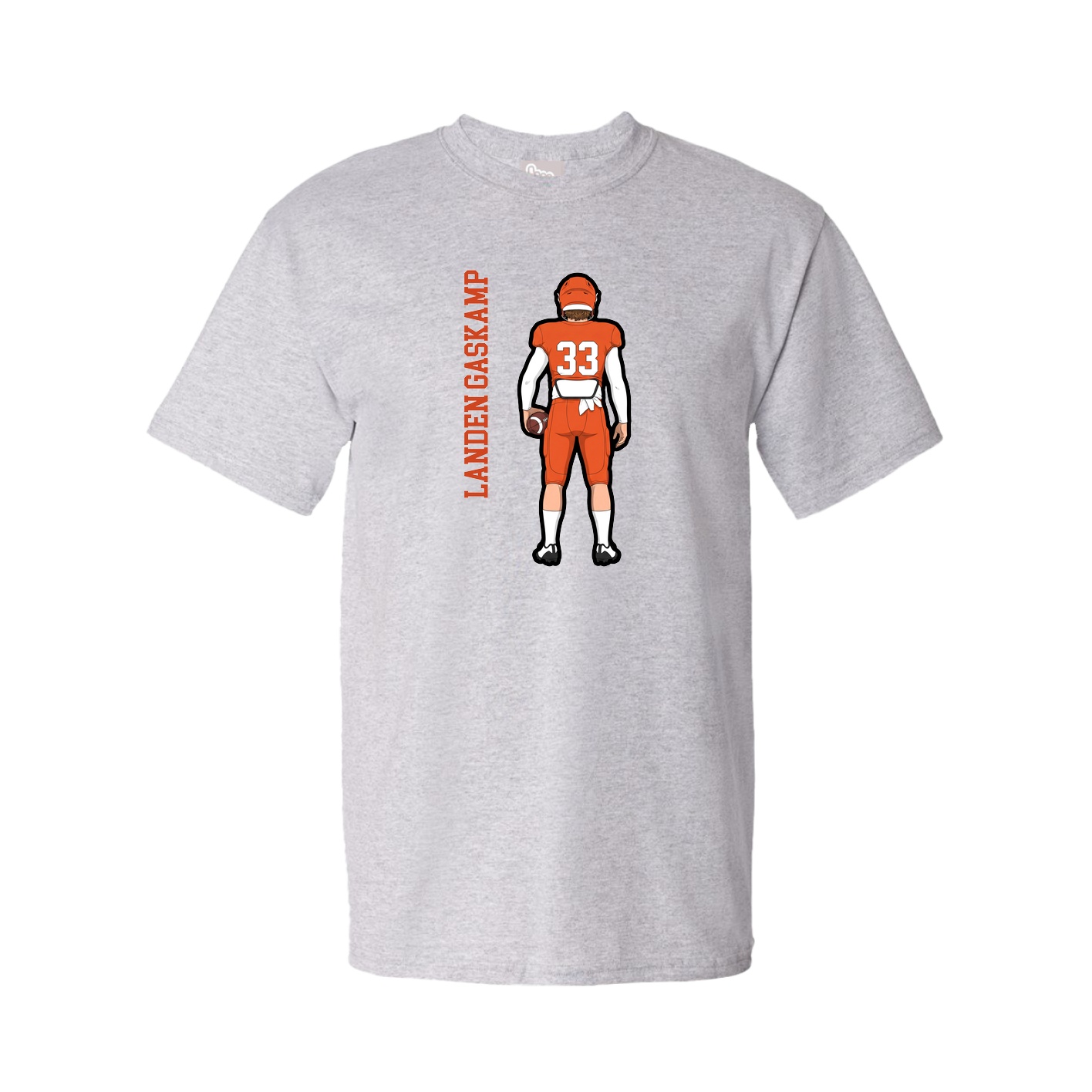 Tee — Name Vertical in Grey