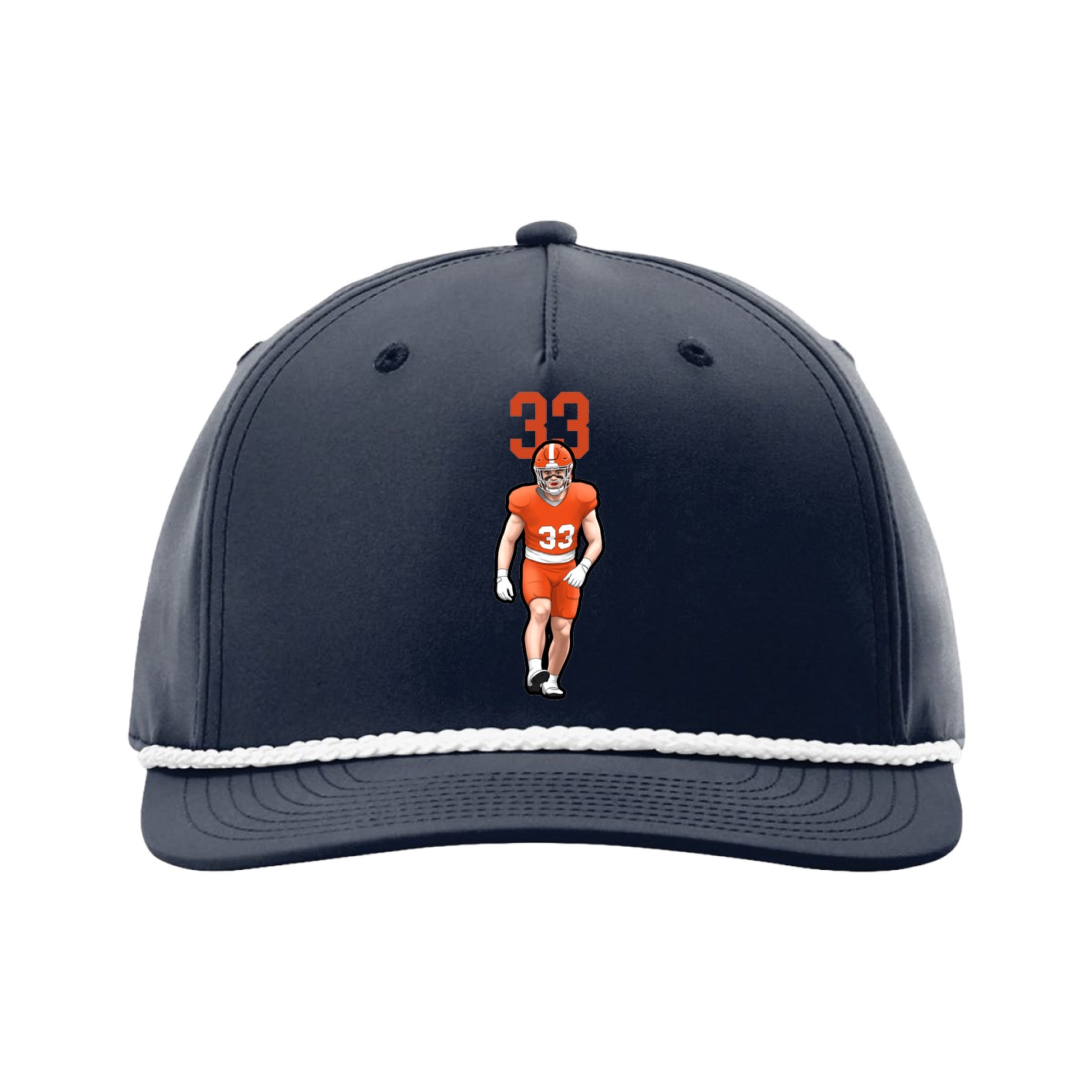 Five-Panel Classic Rope Cap — Number Top in Navy