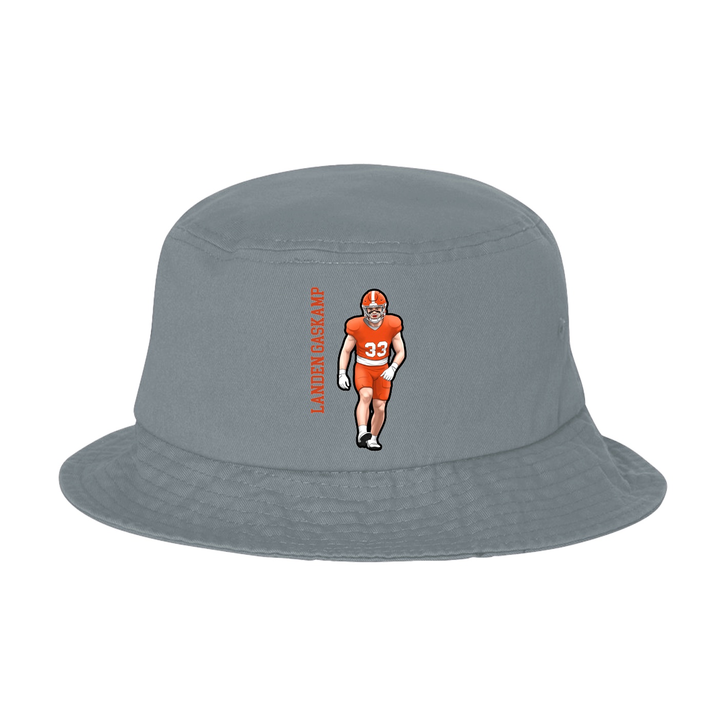 Bucket Cap — Name Vertical in Grey