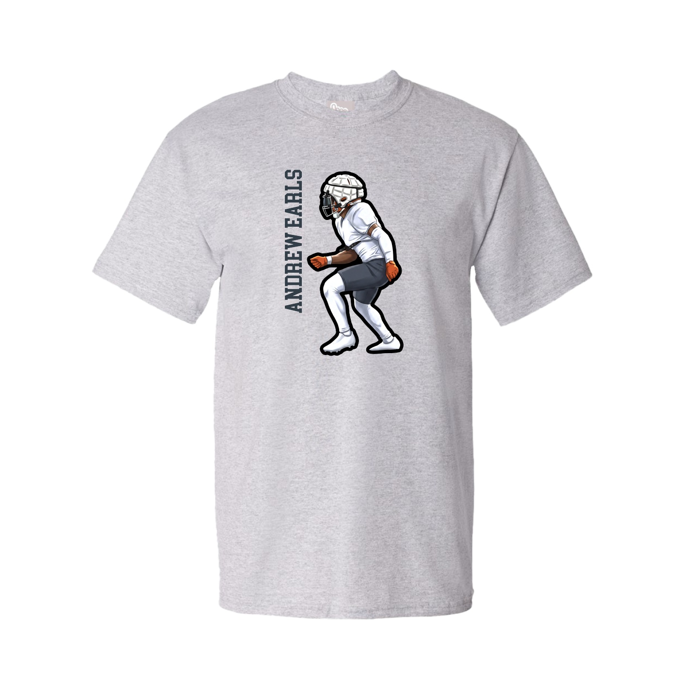 Youth Tee — Name Vertical in Grey