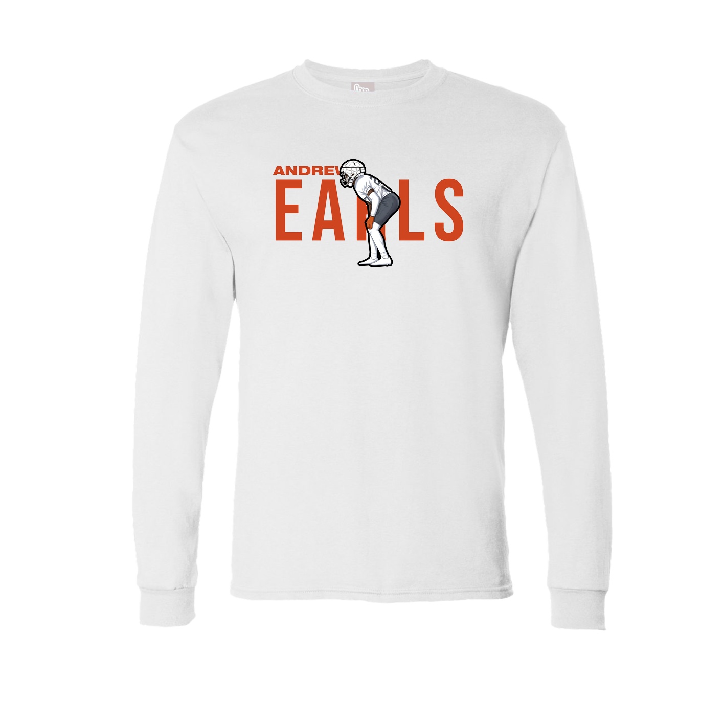 Long Sleeve Tee — Player Name in White