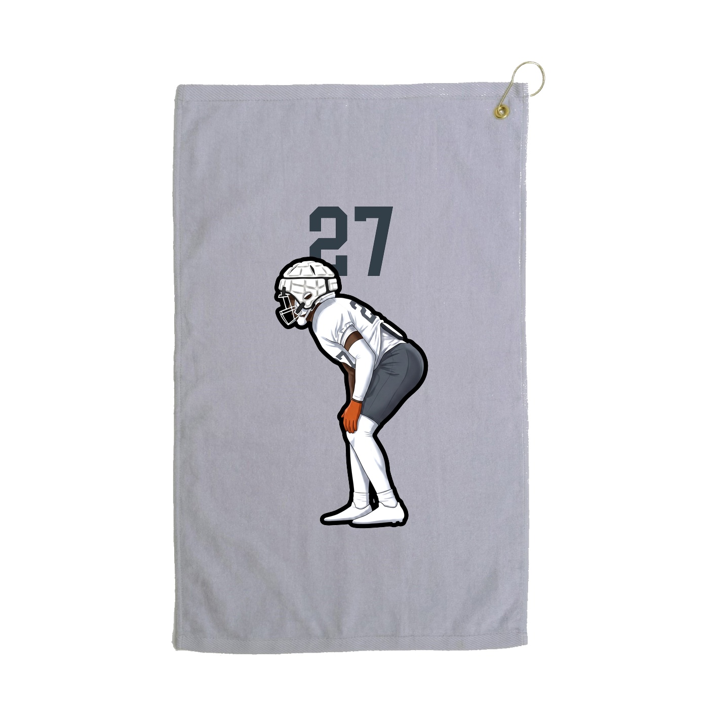 Golf Towel — Number Top in Grey