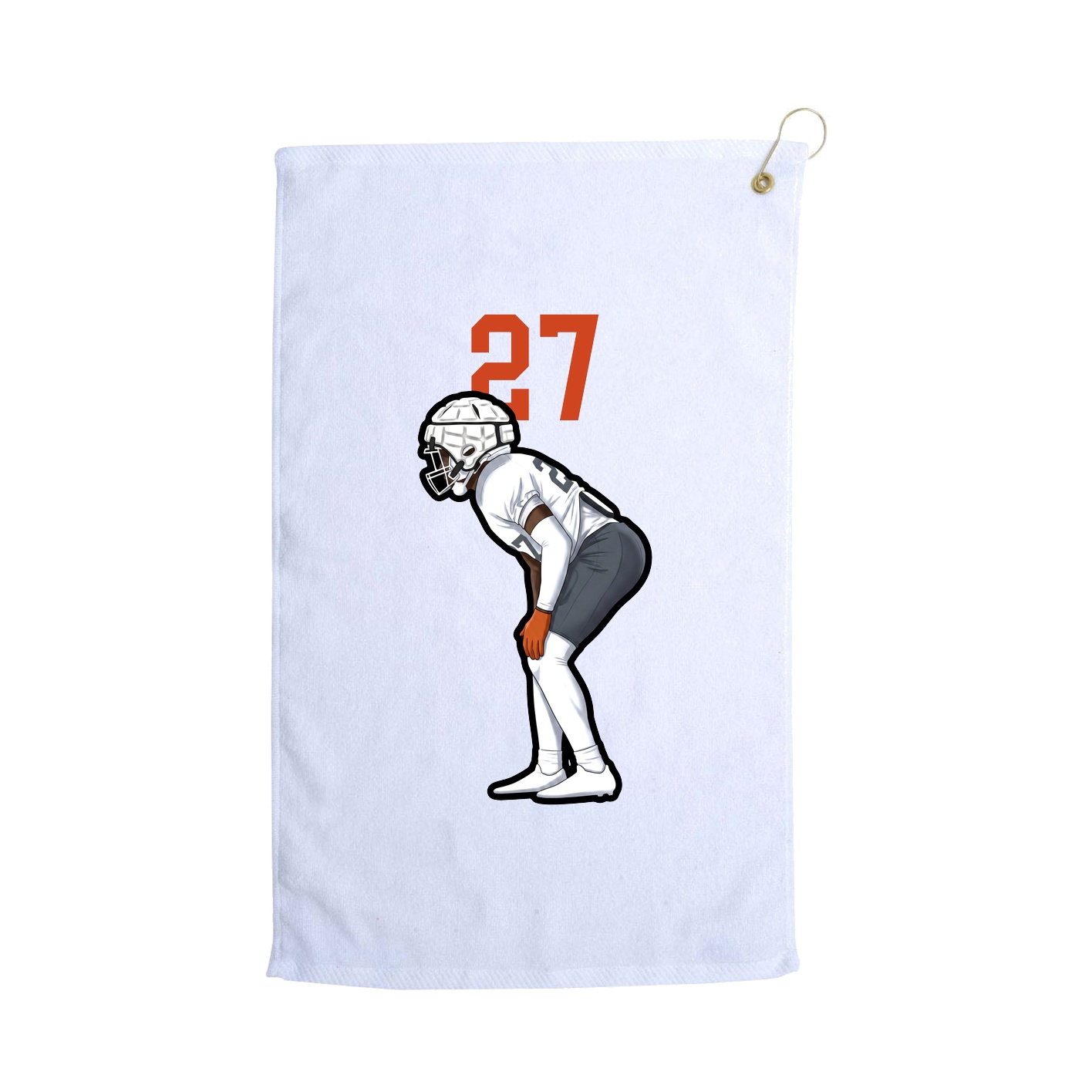 Golf Towel — Number Top in White