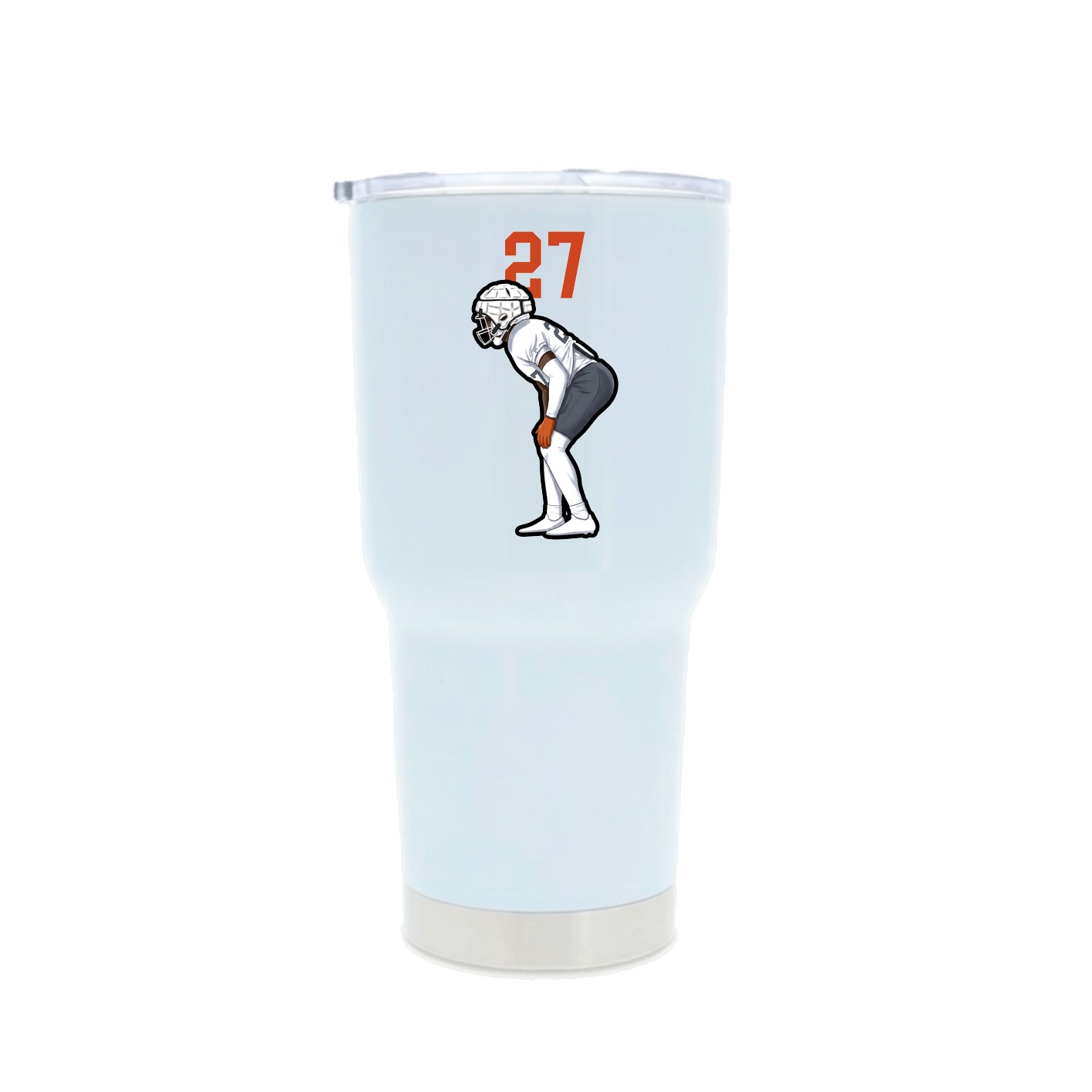 30oz Stainless Steel Tumbler — Number Top in White