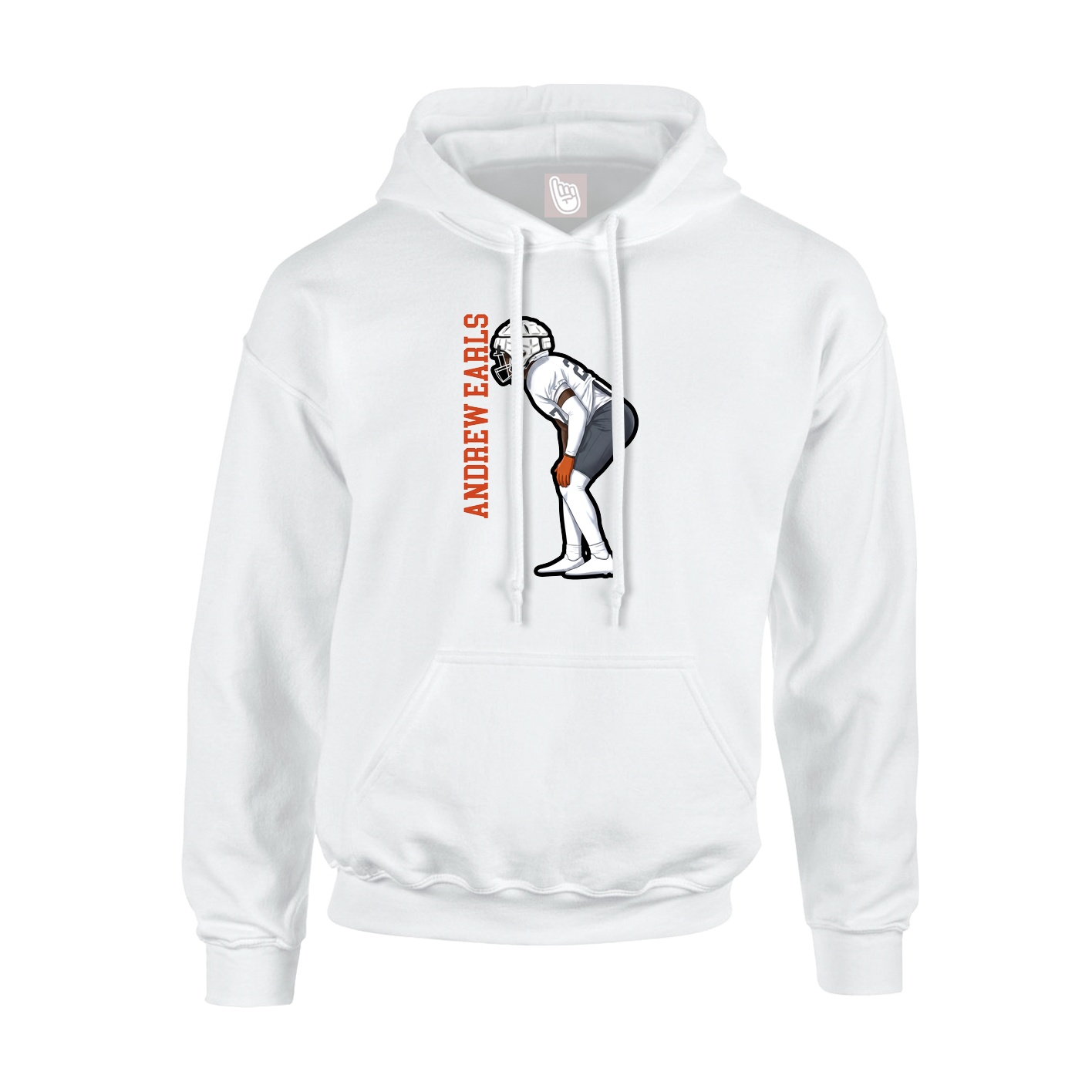 Hoodie — Name Vertical in White