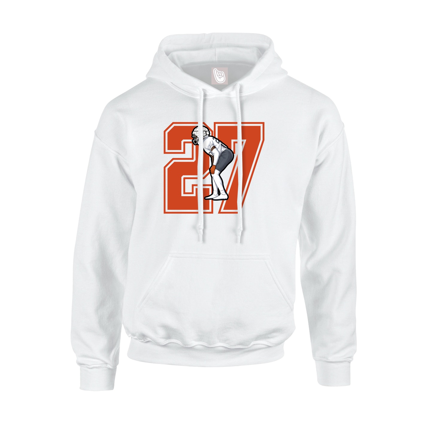 Hoodie — Number in White