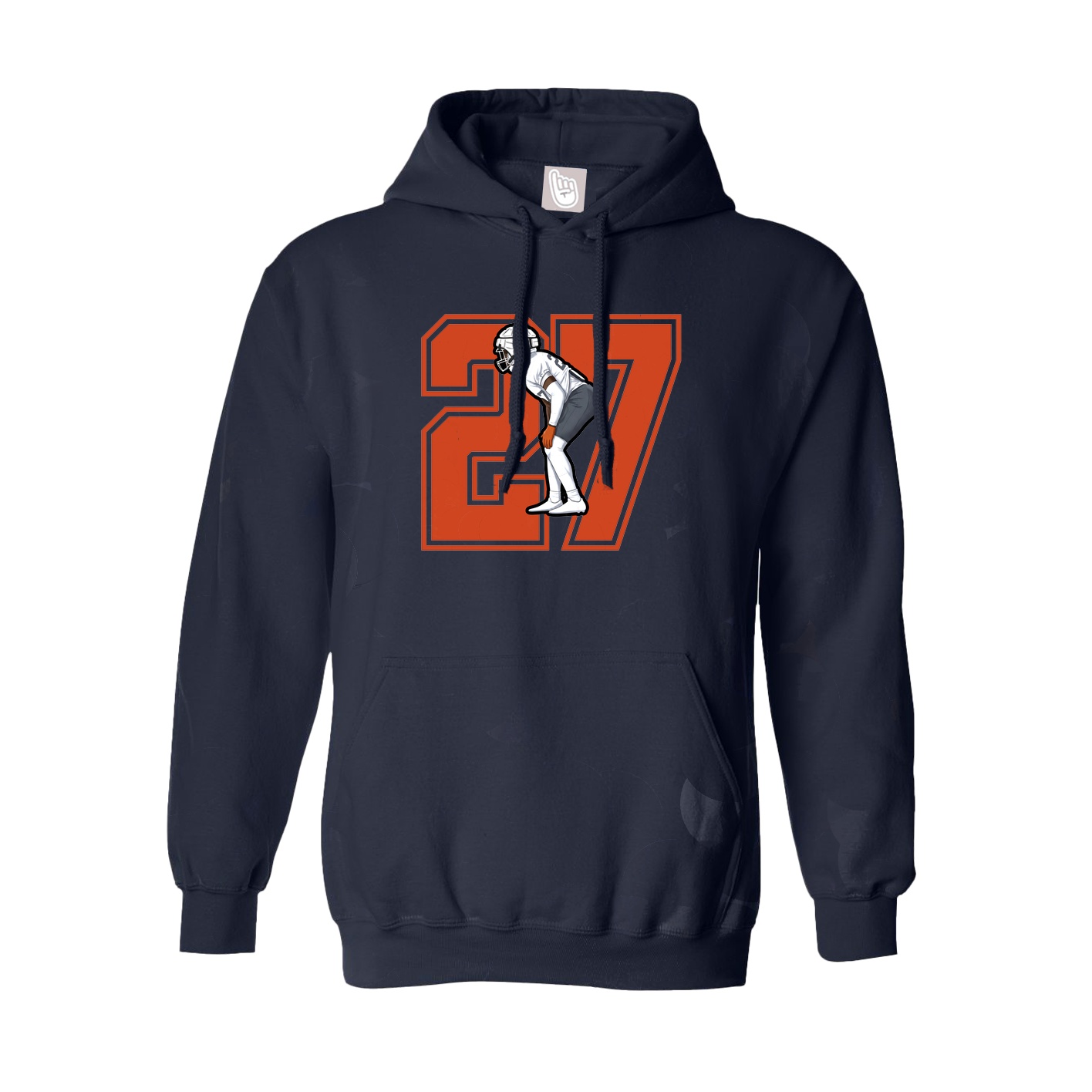 Youth Hoodie — Number in Navy
