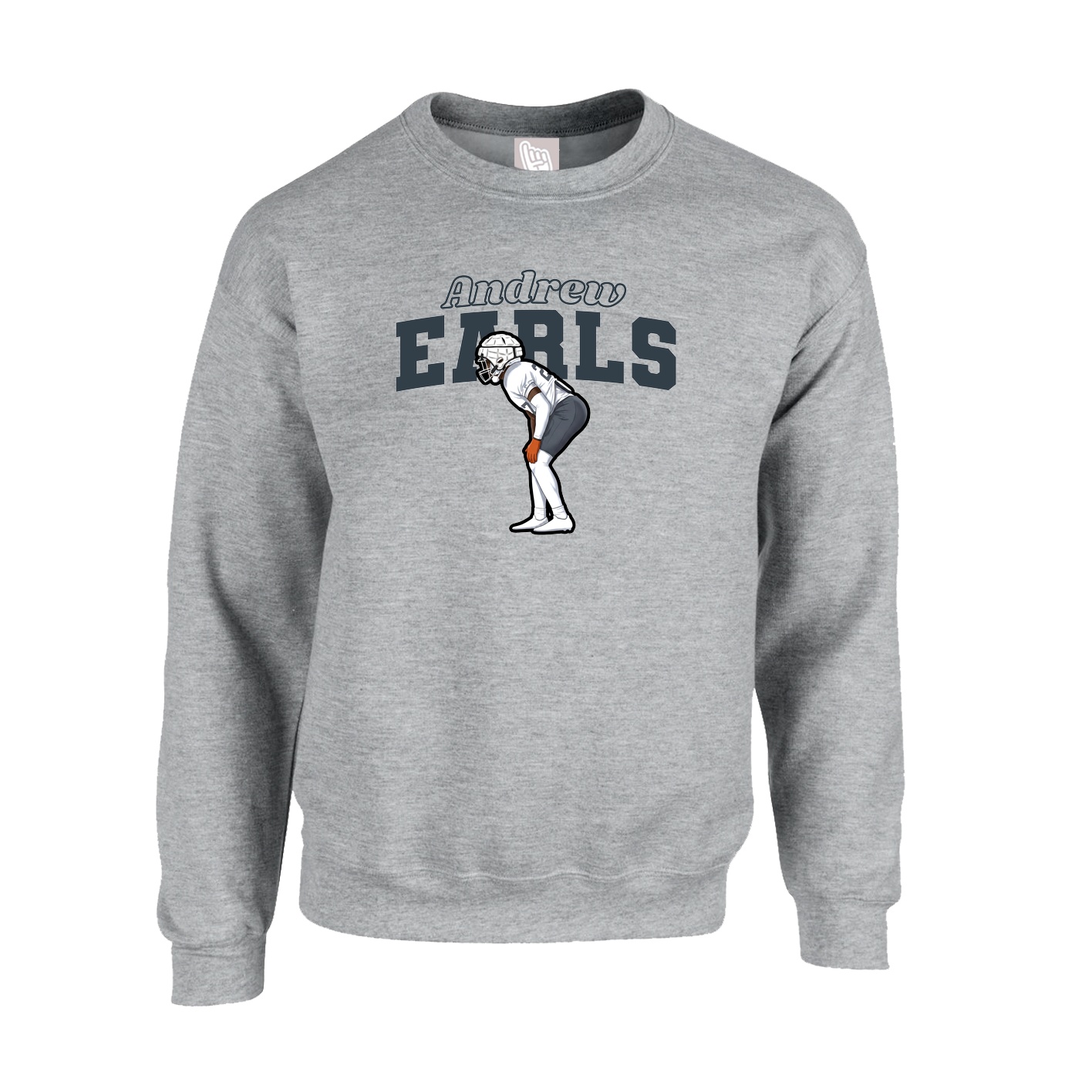 Fleece Crew — Name Arch in Grey