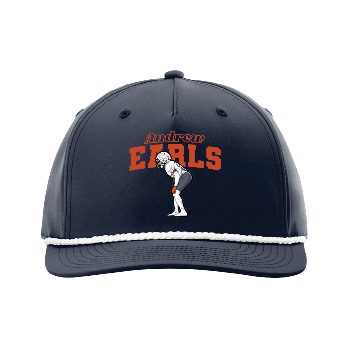 Five-Panel Classic Rope Cap — Name Arch in Navy