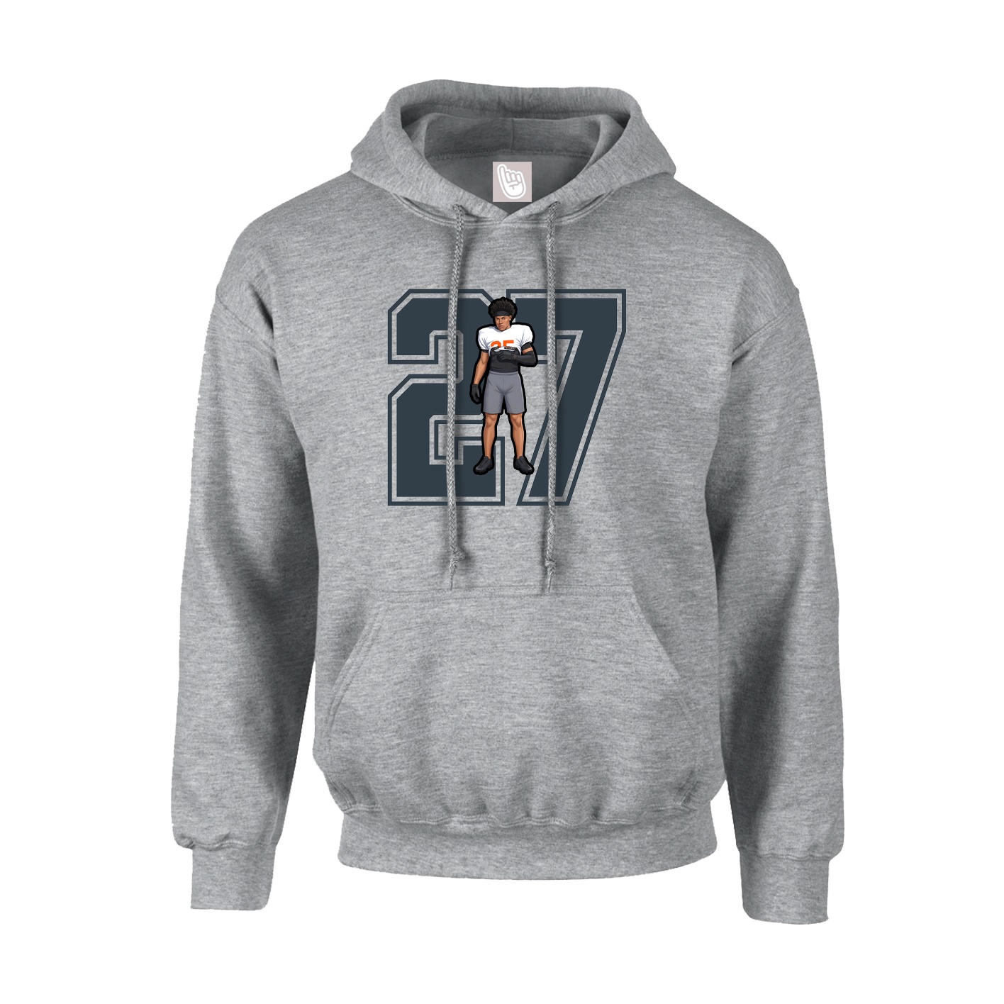 Hoodie — Number in Grey