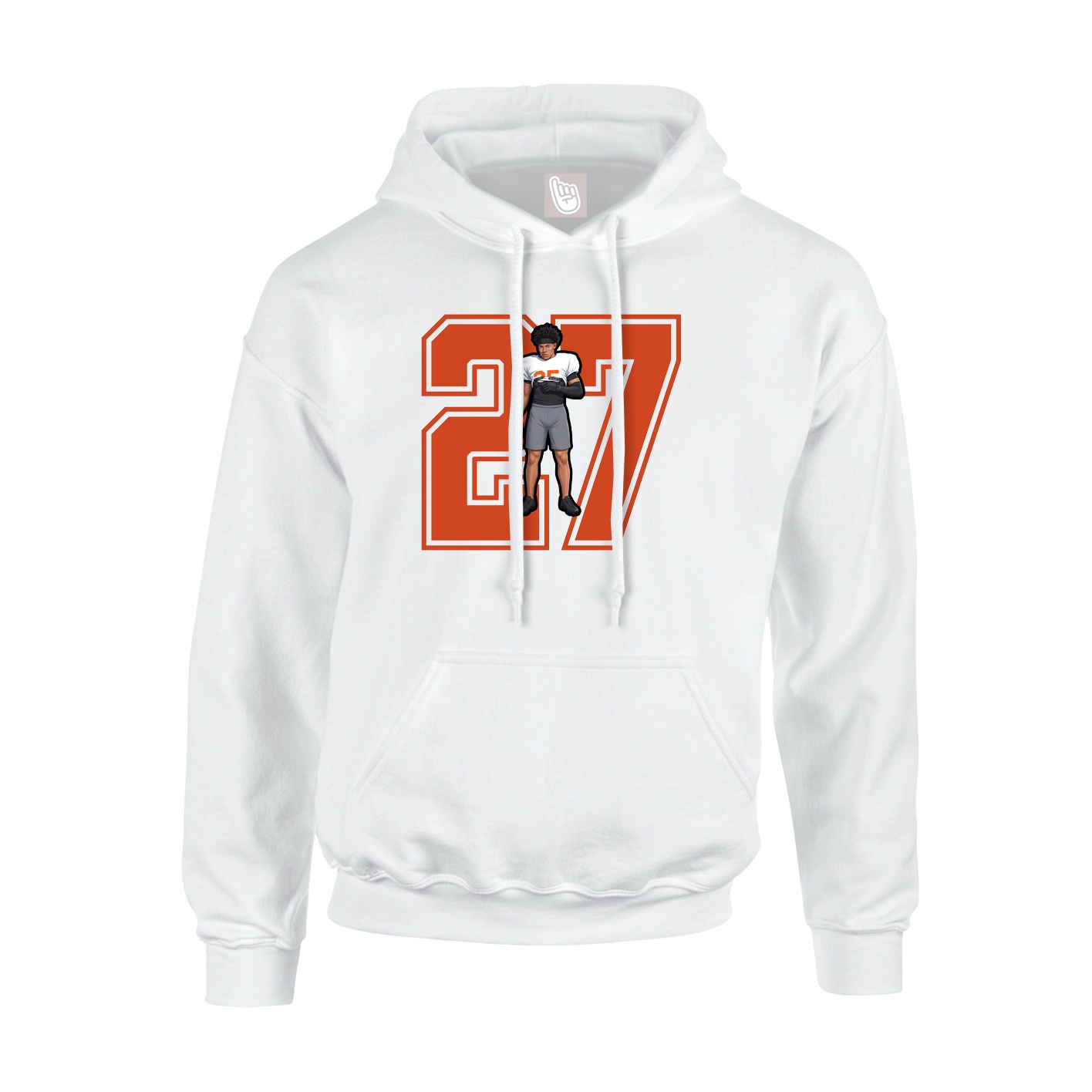 Hoodie — Number in White