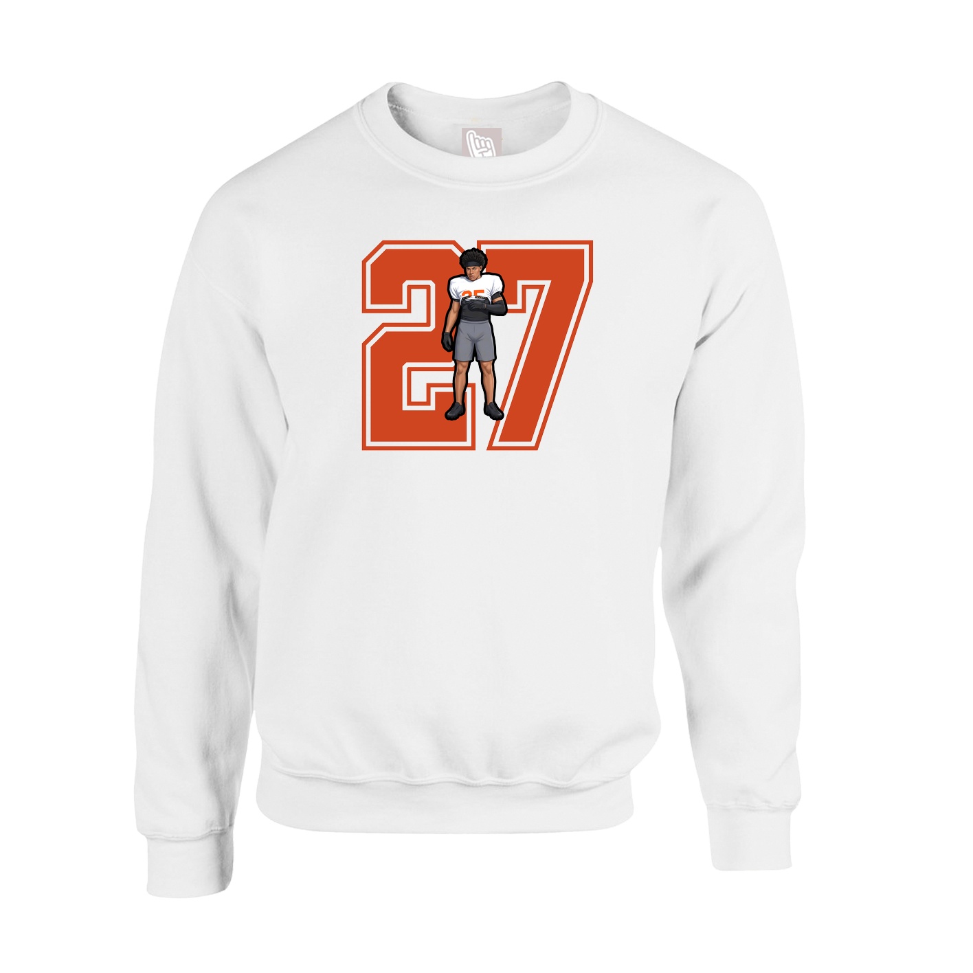 Fleece Crew — Number in White