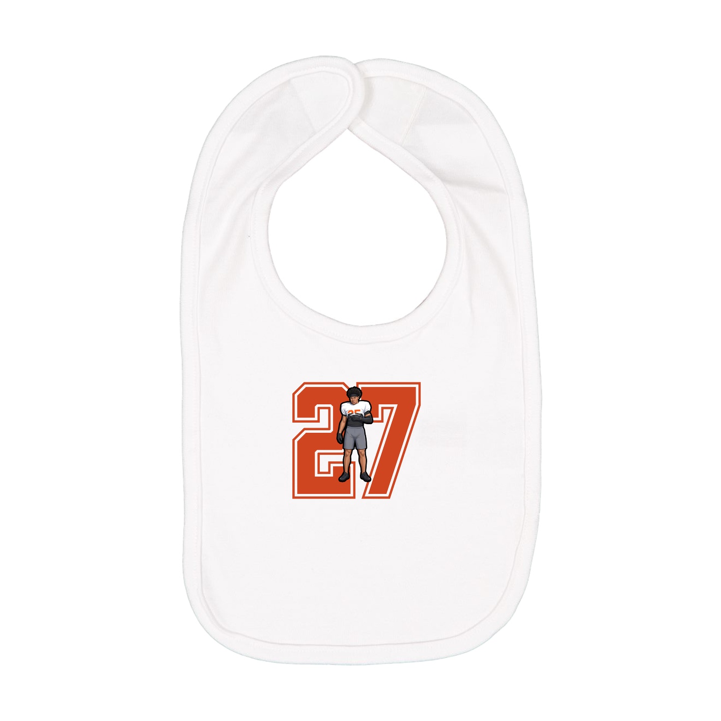 Infant Bib — Number in White