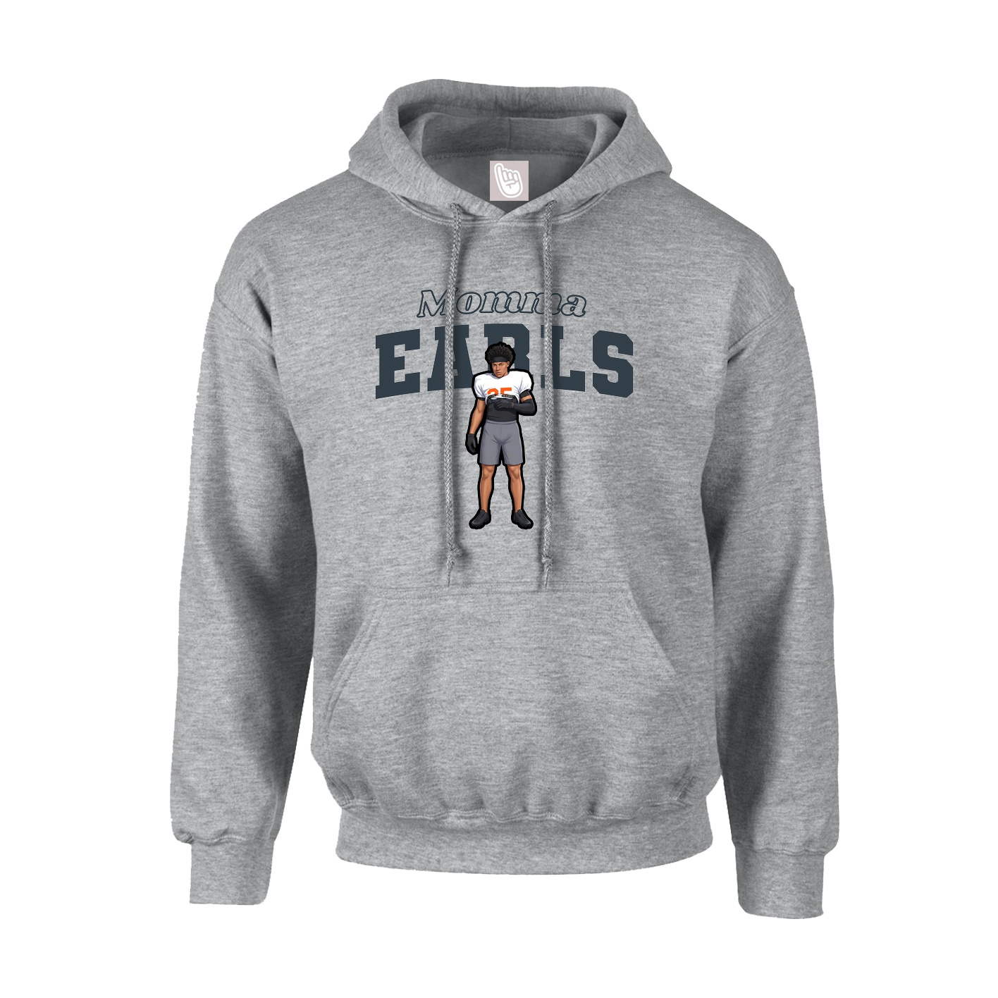 Youth Hoodie — Mothers Day Block in Grey