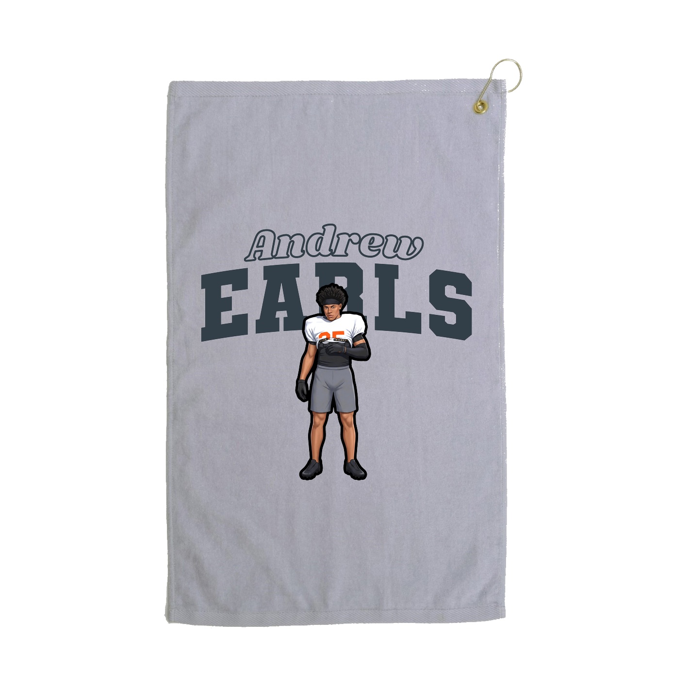 Golf Towel — Name Arch in Grey
