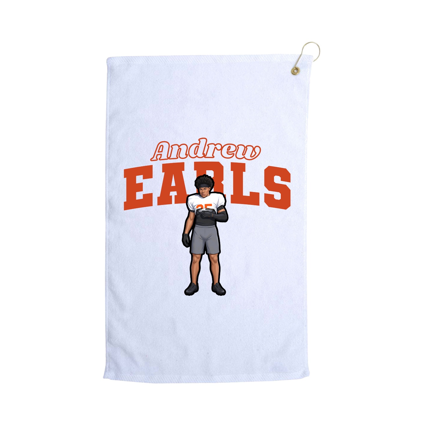Golf Towel — Name Arch in White