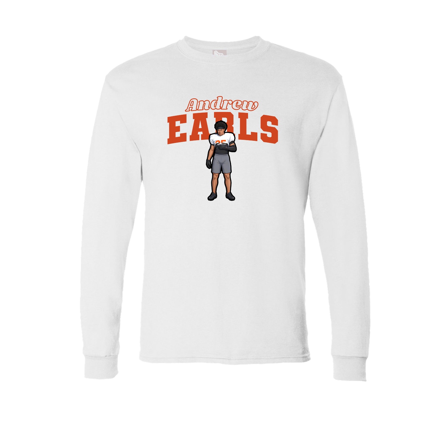 Long Sleeve Tee — Name Arch in White