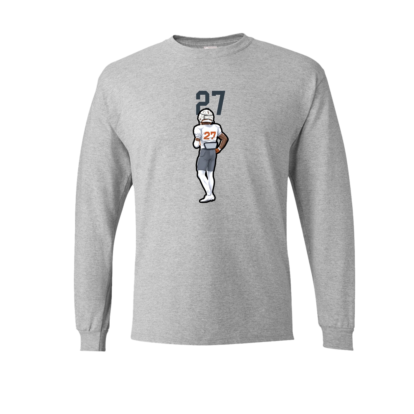 Long Sleeve Tee — Number Top in Grey