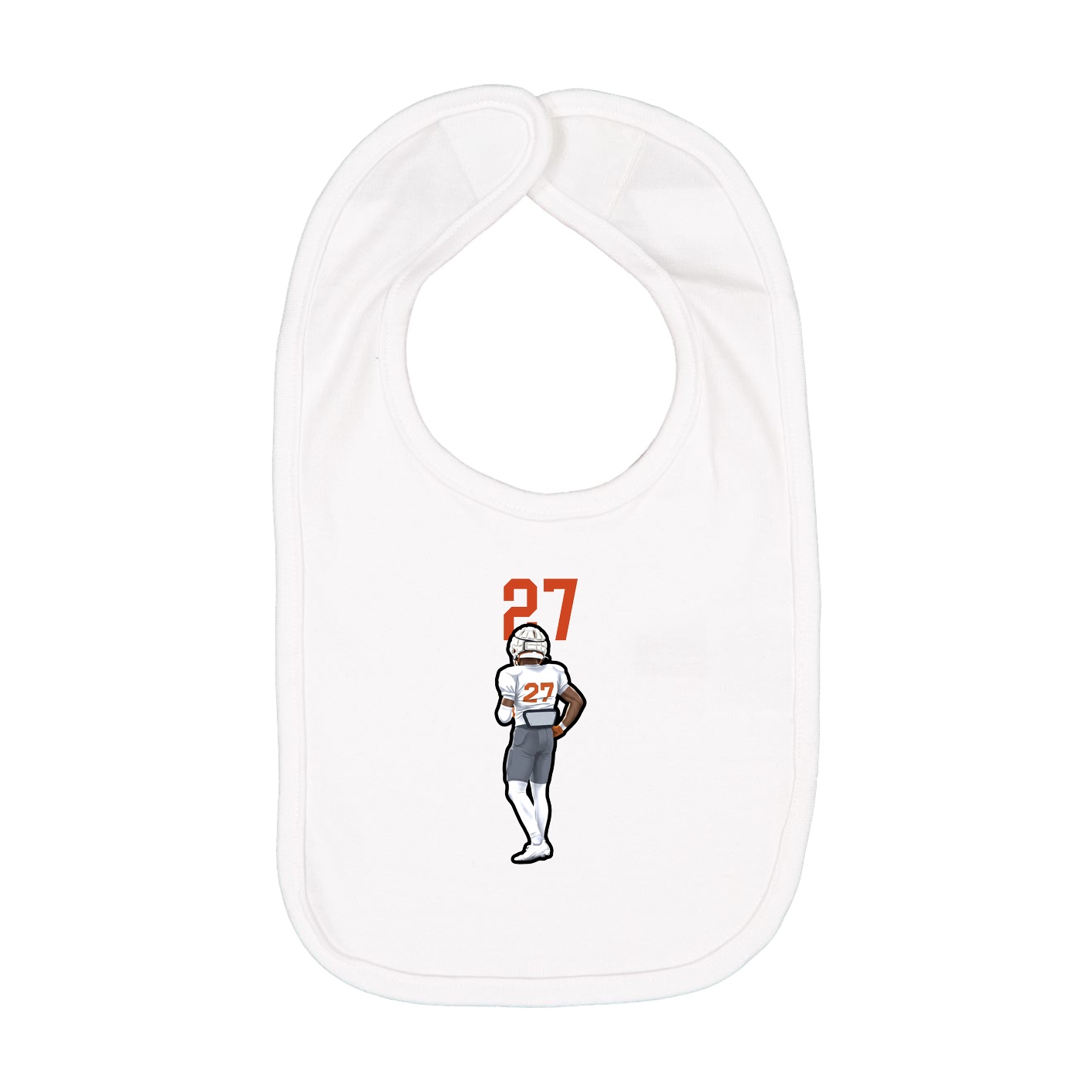 Infant Bib — Number Top in White