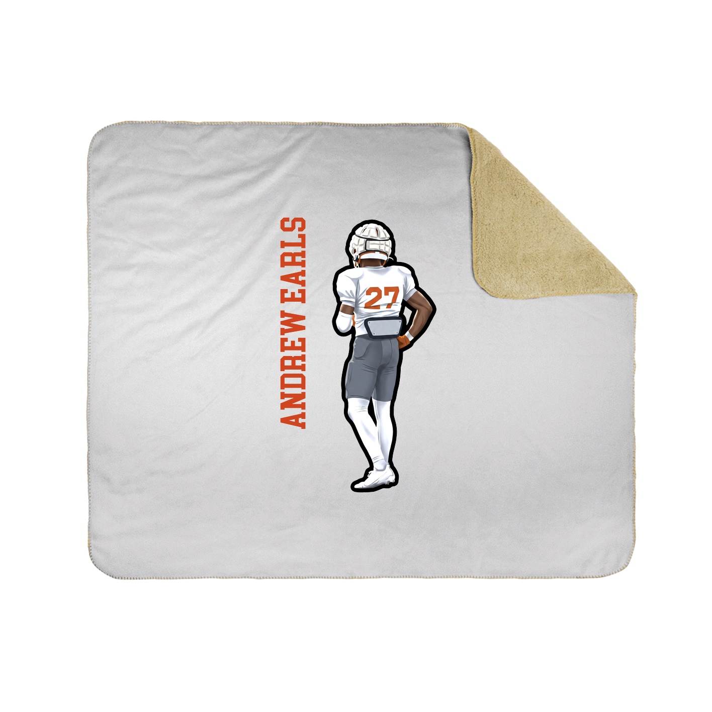Throw Blanket — Name Vertical in White