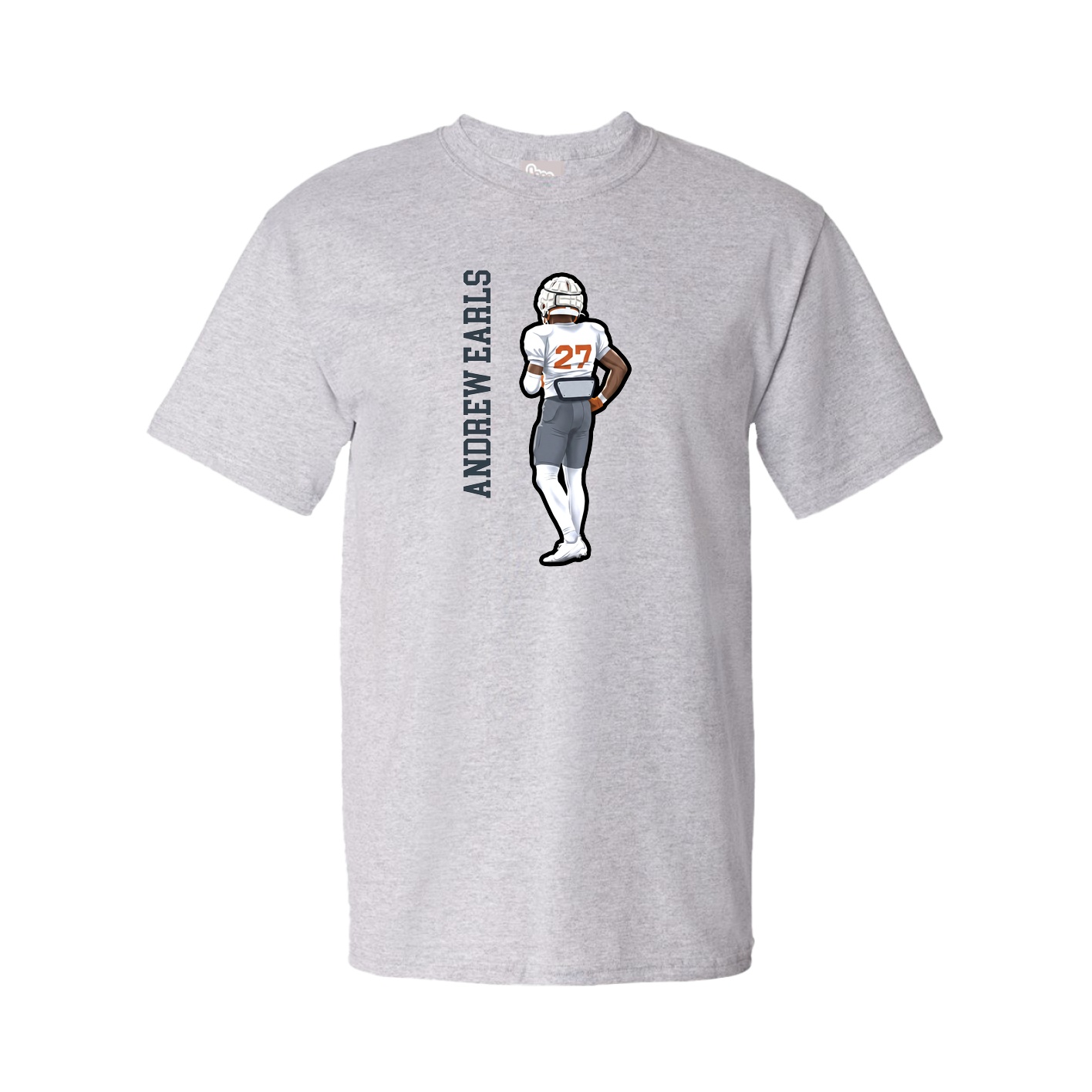Tee — Name Vertical in Grey